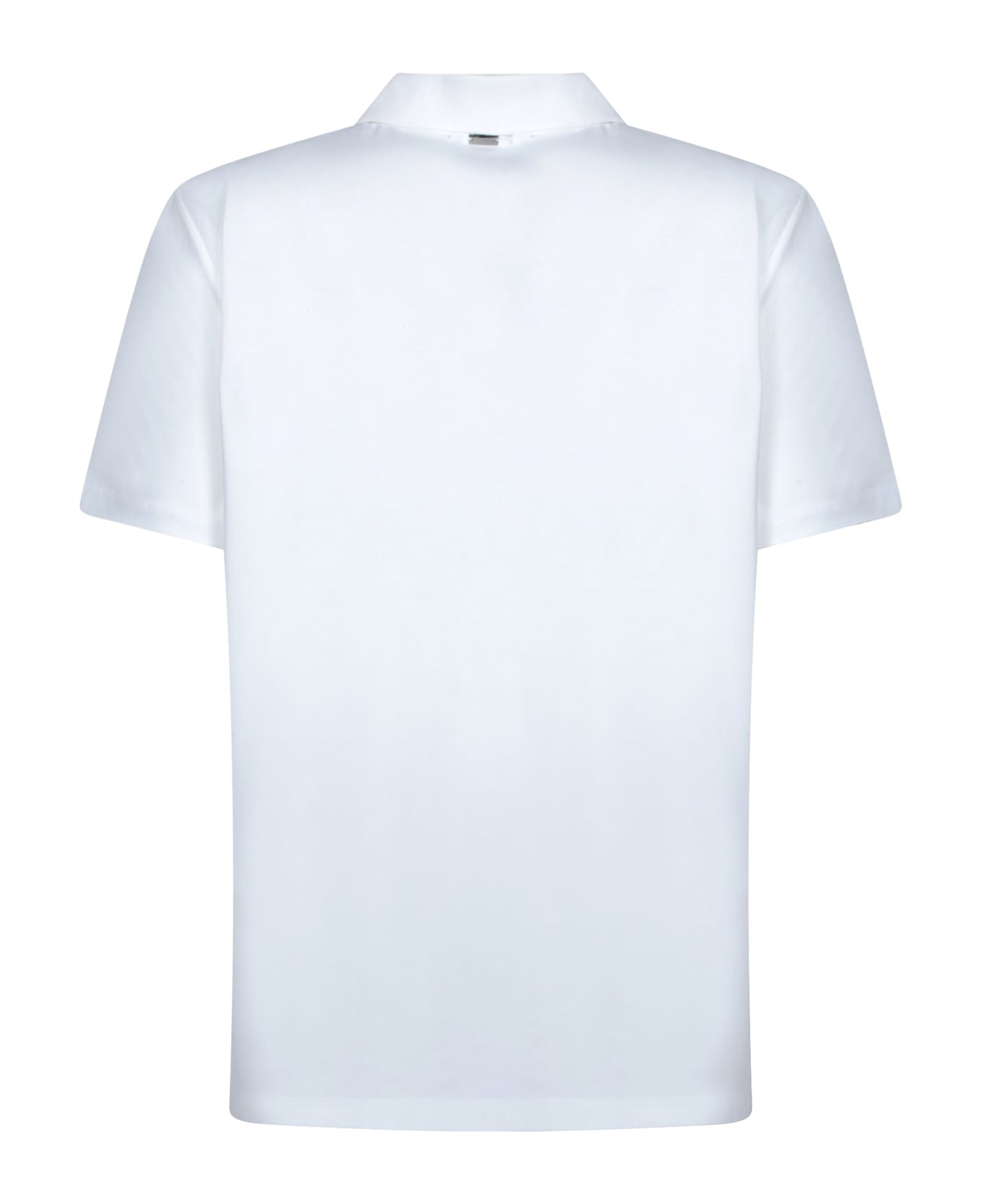 Herno White Derby Interlock Polo - White
