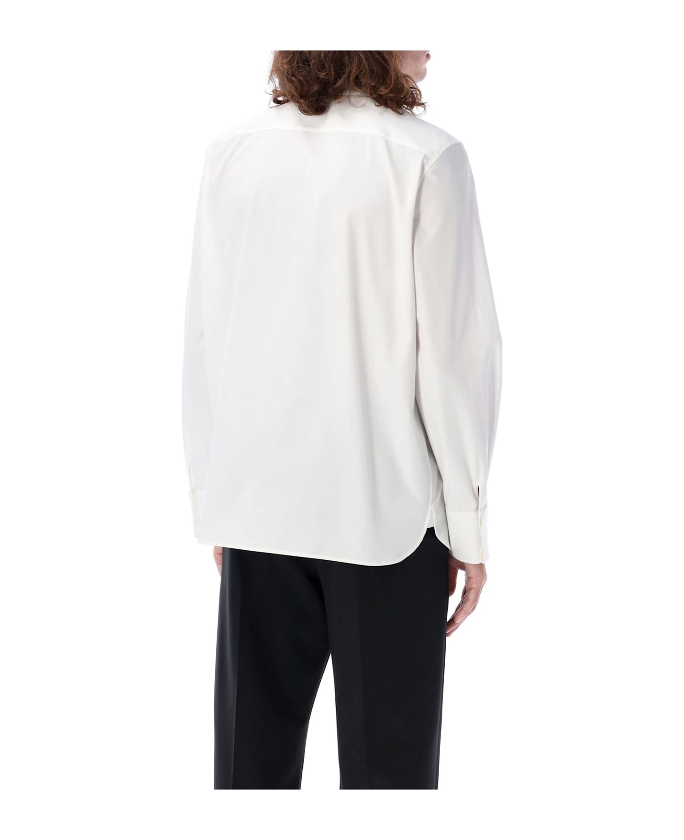 Saint Laurent Curved Hem Tuxedo Shirt - Bianco