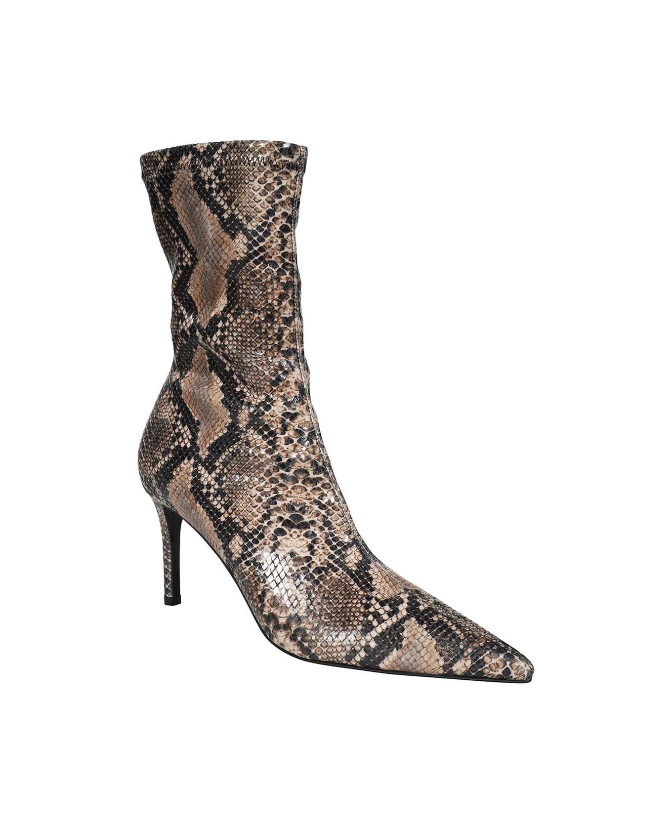 Stella McCartney Snakeskin Print Heels Ankle Boots - Animalier