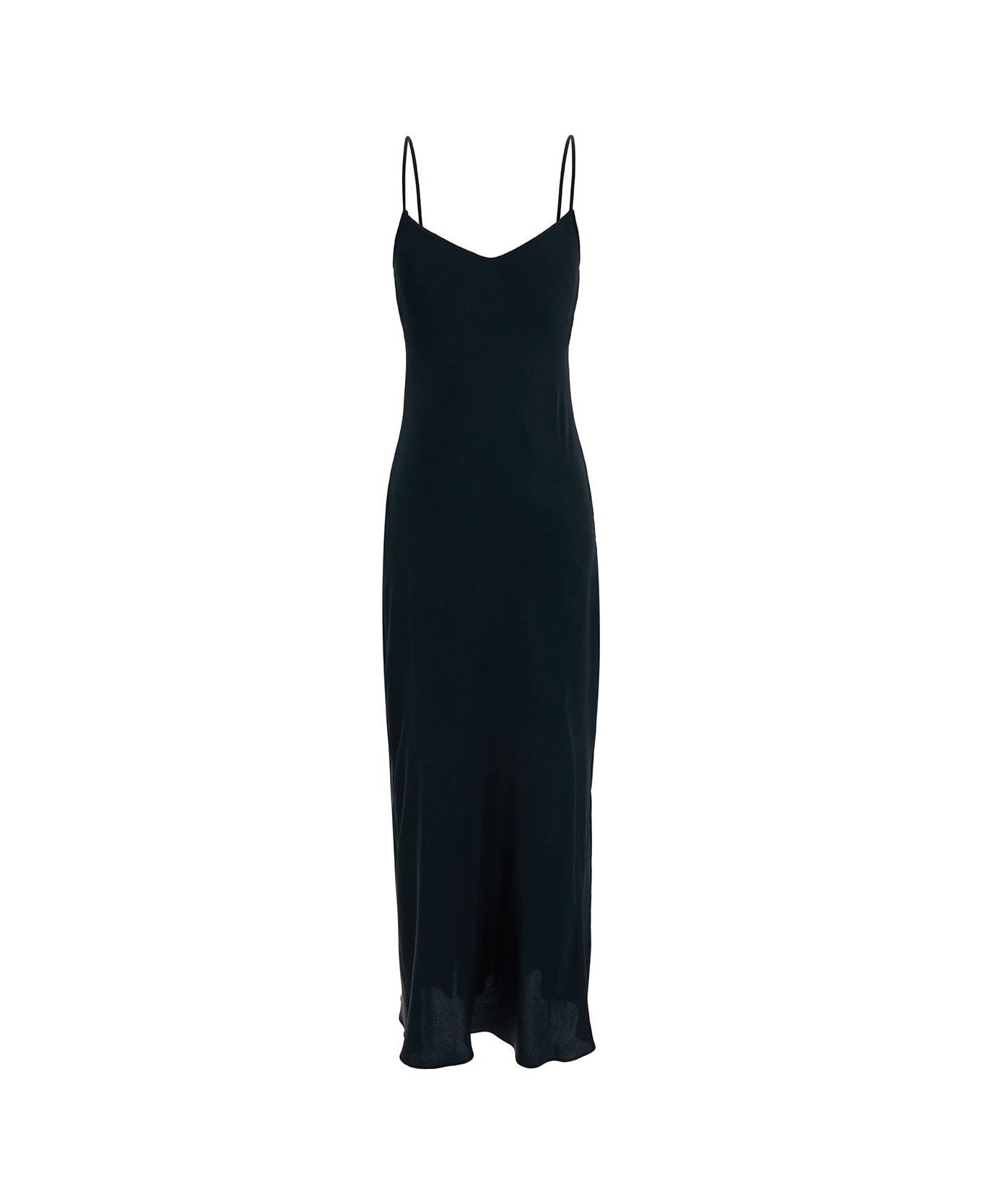 Antonelli Long Blue Dress With V Neckline In Acetate Blend Woman - Blu