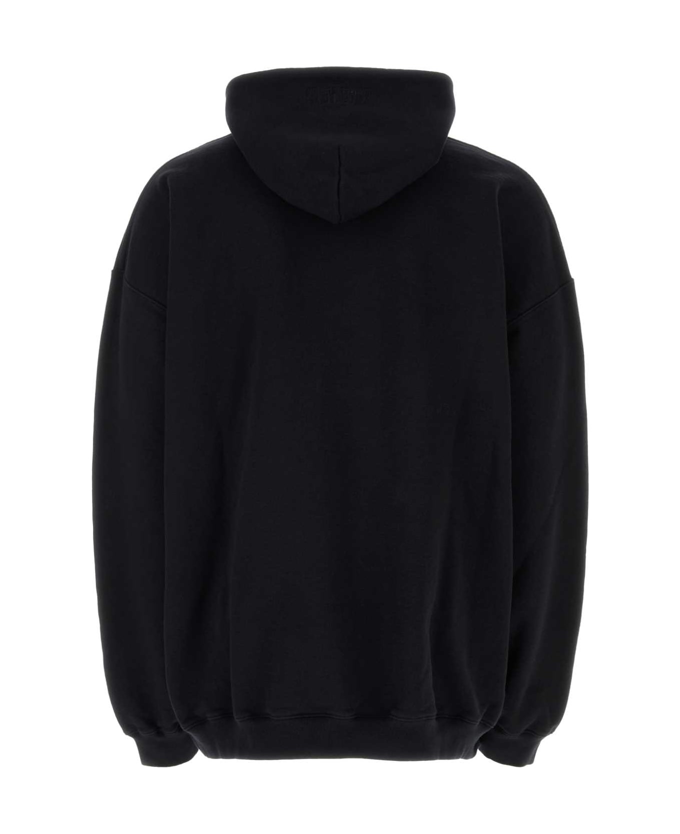 VETEMENTS Black Cotton Blend Oversize Sweatshirt - BLACKWHITE フリース