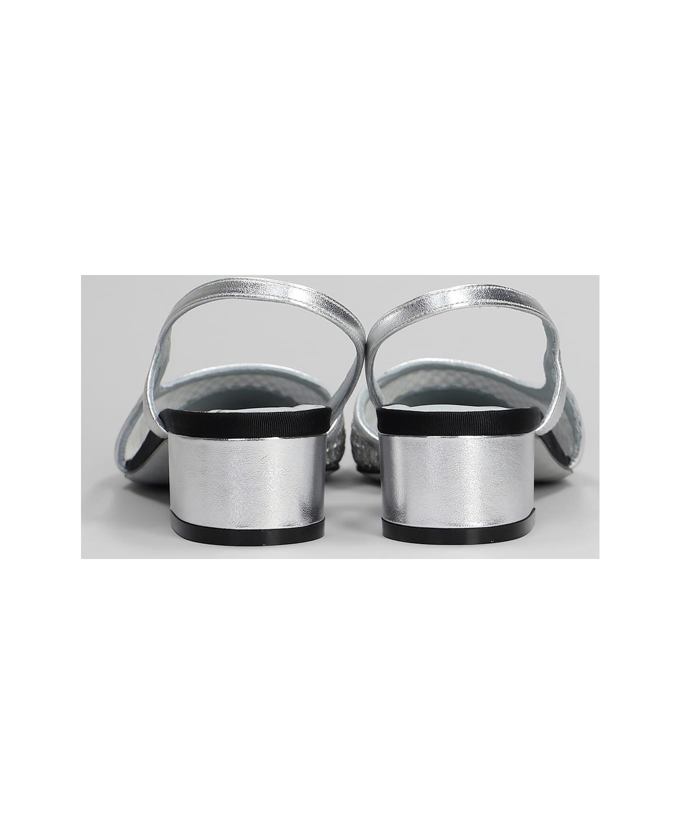 Roberto Festa Ninfa Pumps In Silver Leather And Fabric - silver
