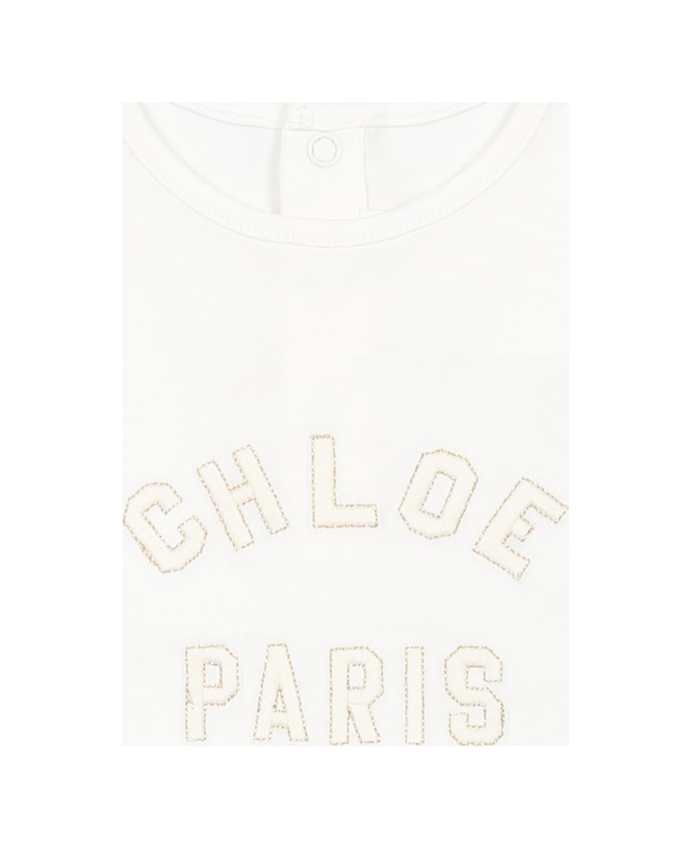 Chloé White T-shirt For Baby Girl With Logo - White