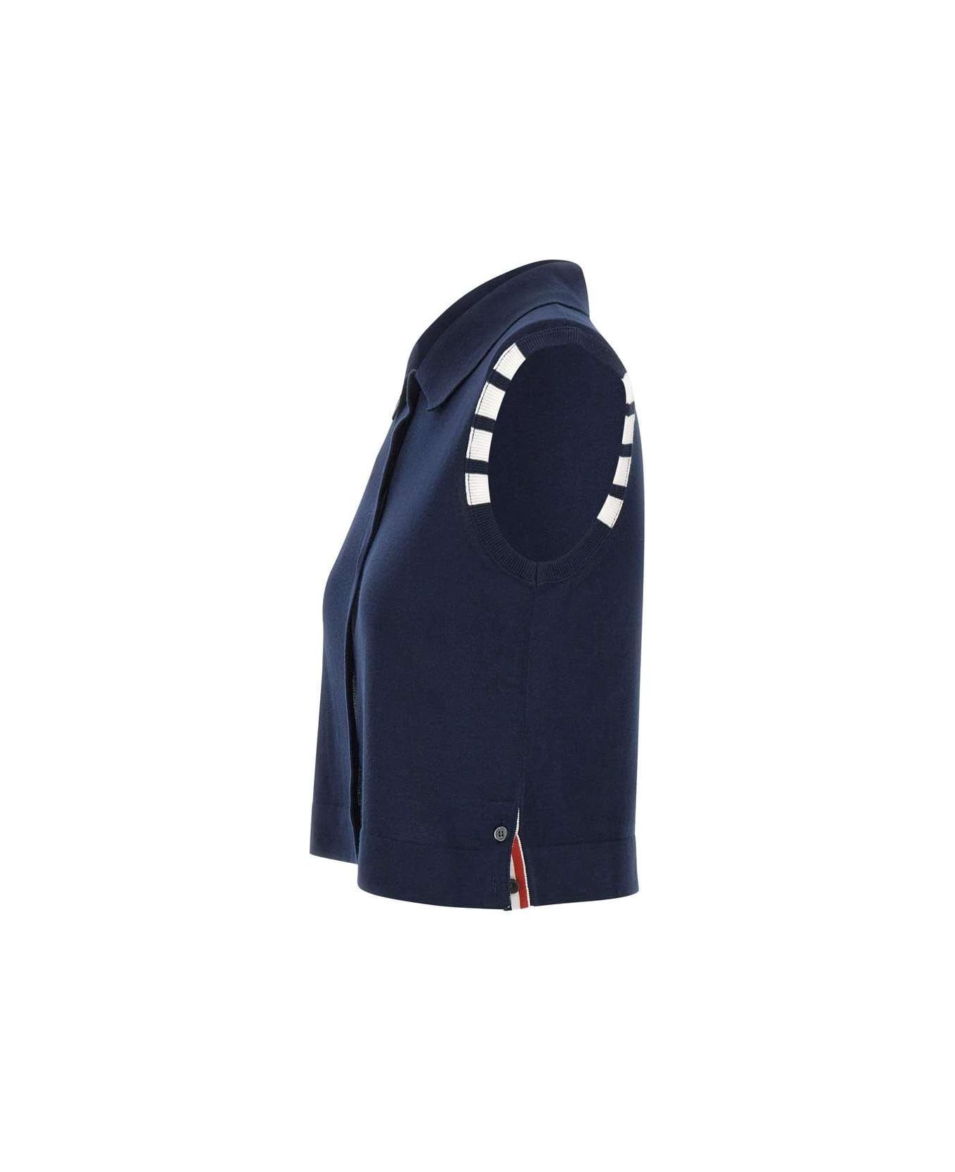 Thom Browne 4-bar Buttoned Vest - navy