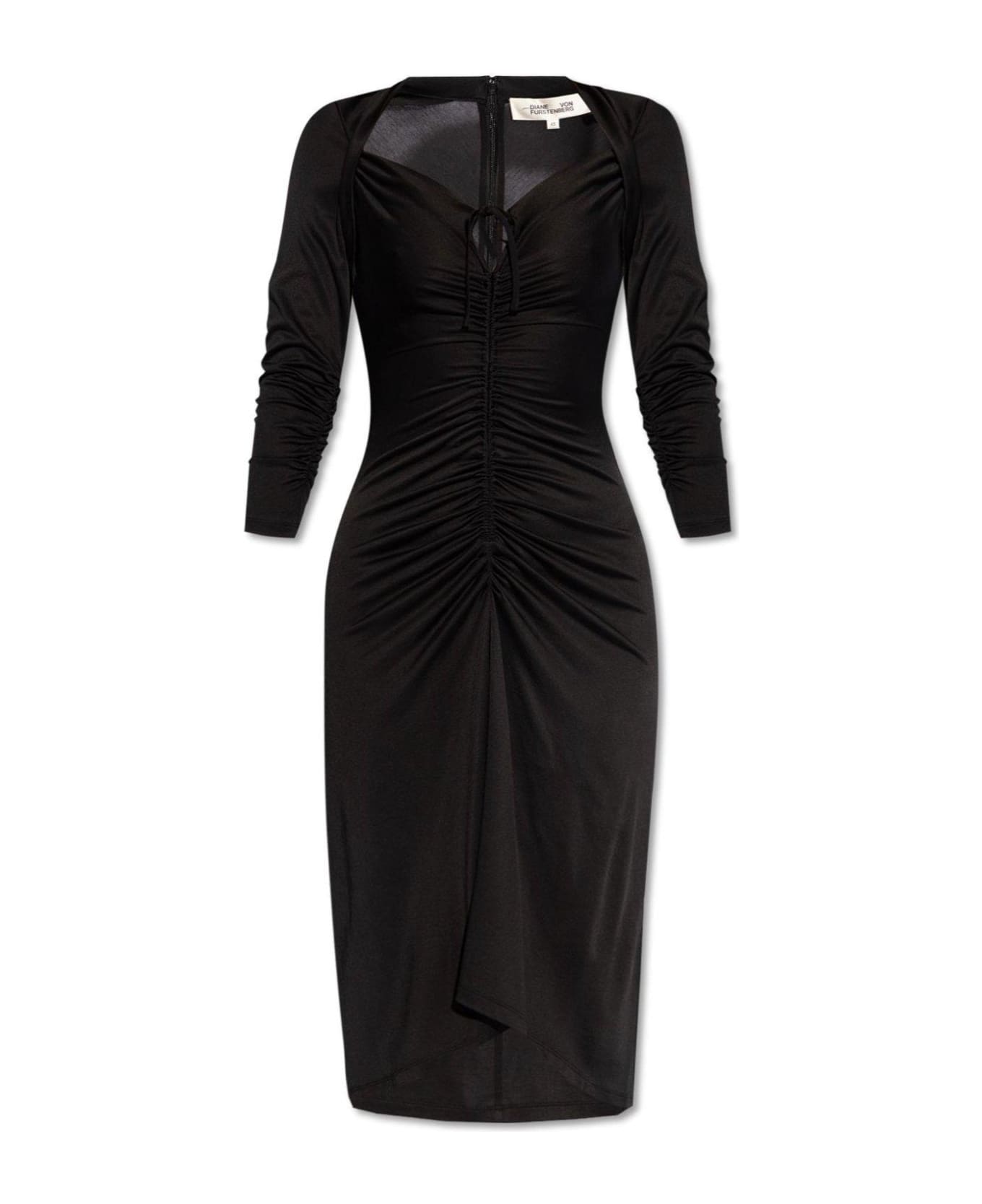 Diane Von Furstenberg Aurelie Ruched Midi Dress - BLACK