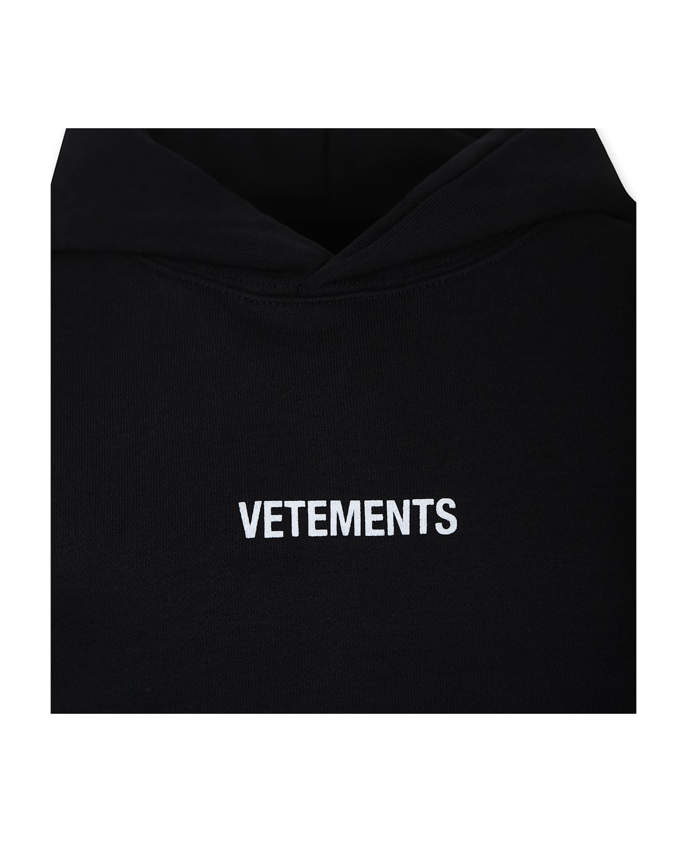 VETEMENTS Black Sweatshirt For Kids With Logo - Black