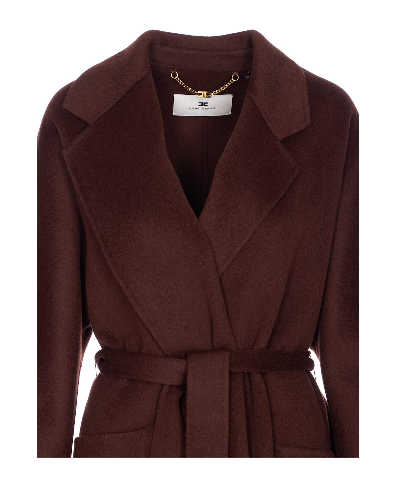 Elisabetta Franchi Coat - Brown