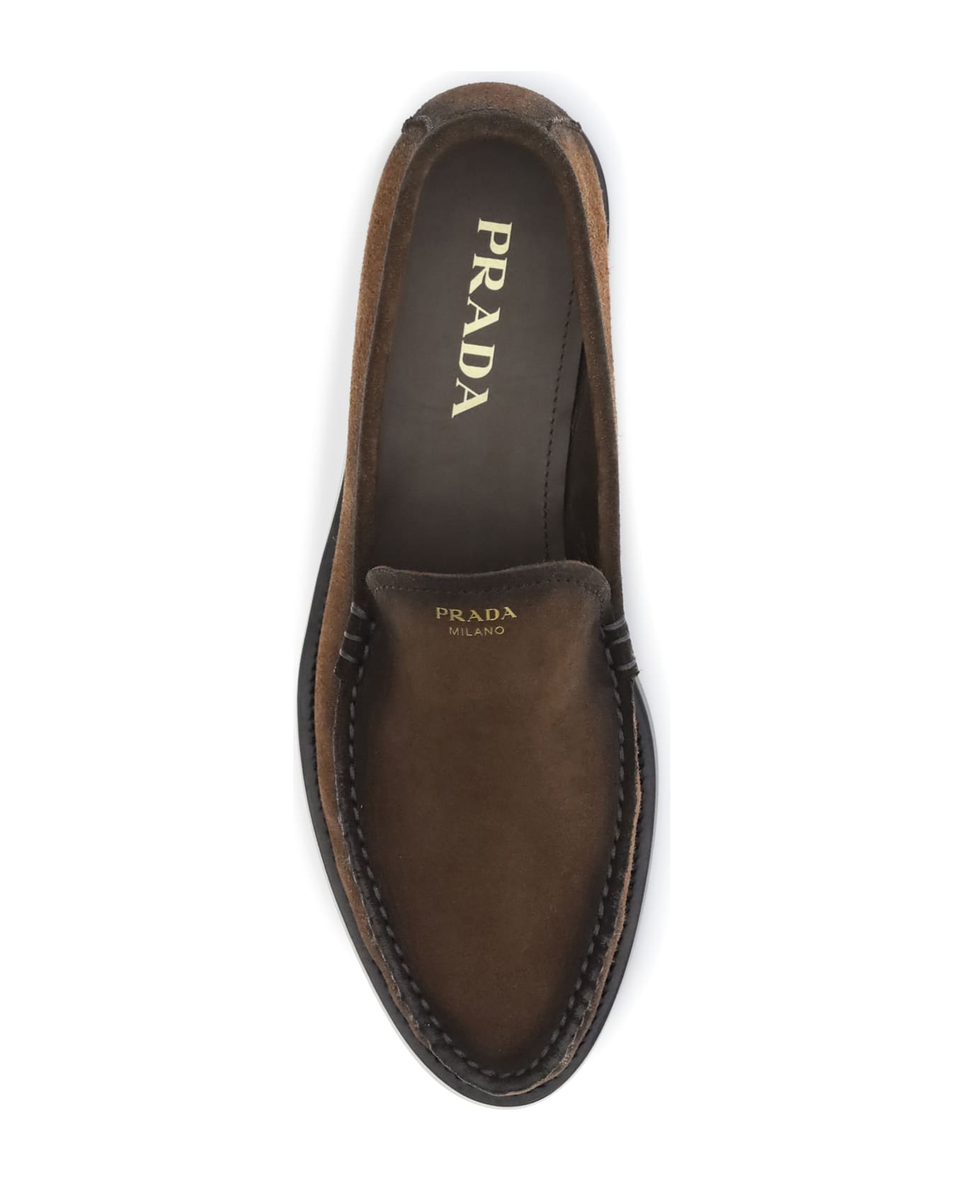 Prada Loafers With A Vintage-effect In Suede Leather
