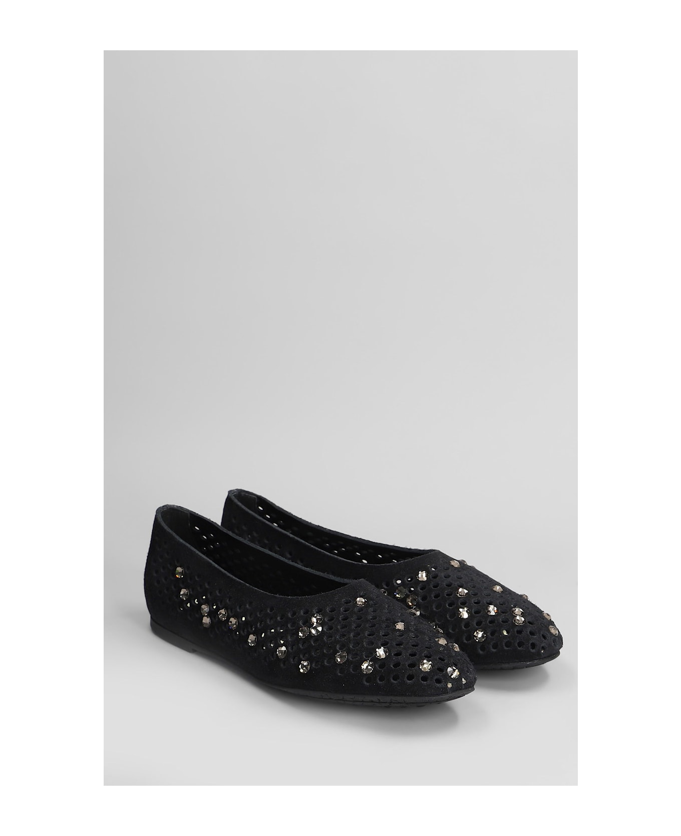 Pedro Garcia Ariane Ballet Flats In Black Suede - black