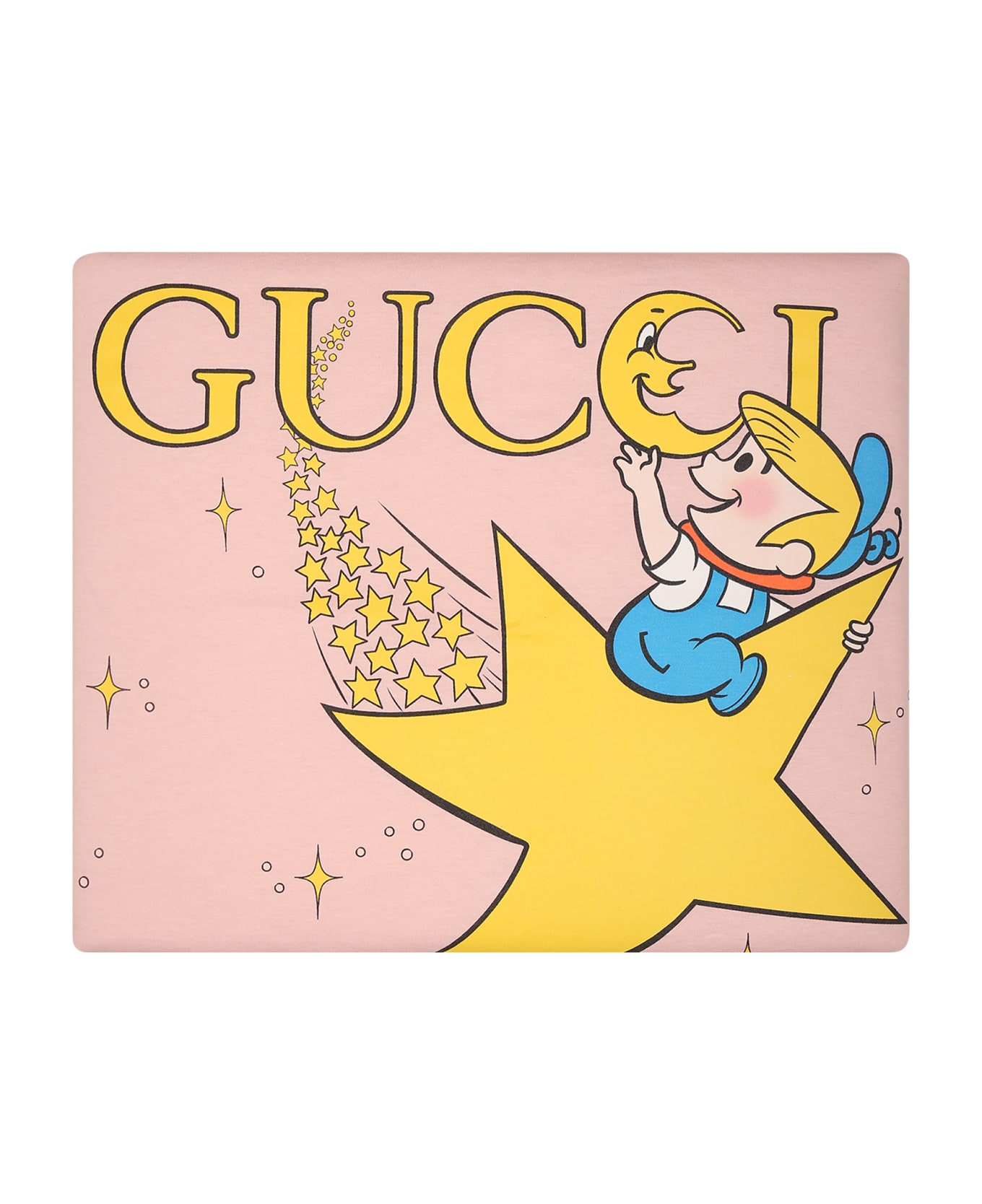 Gucci Pink Blanket For Baby Girl With Logo And Great-grandchildren Print - Pink