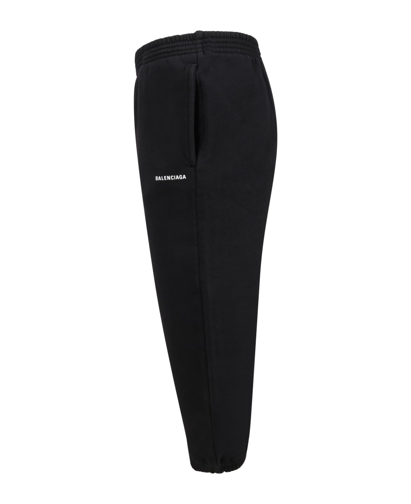 Balenciaga Black Sweatpants For Kids With Logo - Black ボトムス