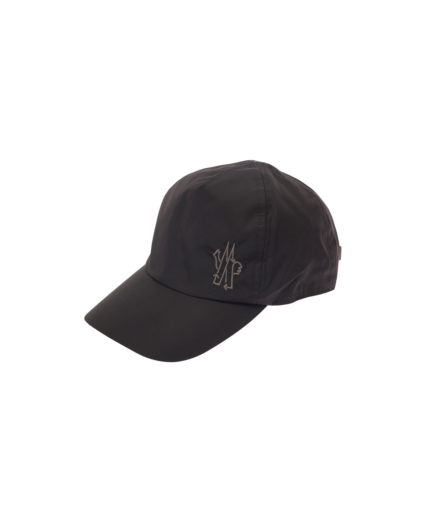 Moncler Black Baseball Cap With Logo Embroidery In Polyamide Woman - Black