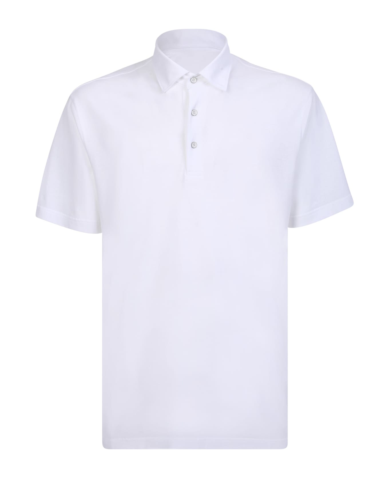 Herno Short-sleeved White Polo Shirt - White