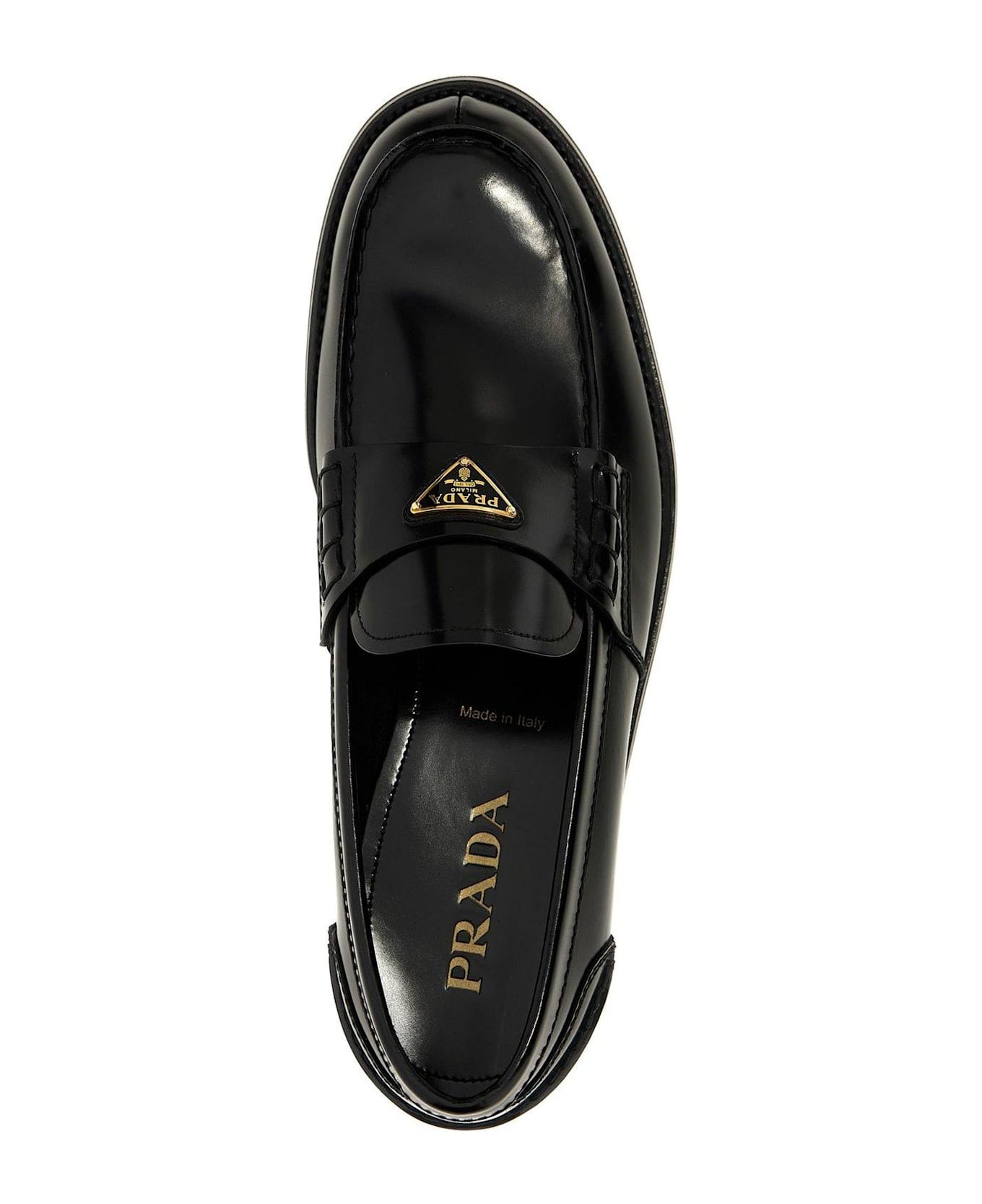 Prada Triangle-logo Slip-on Loafers - Nero