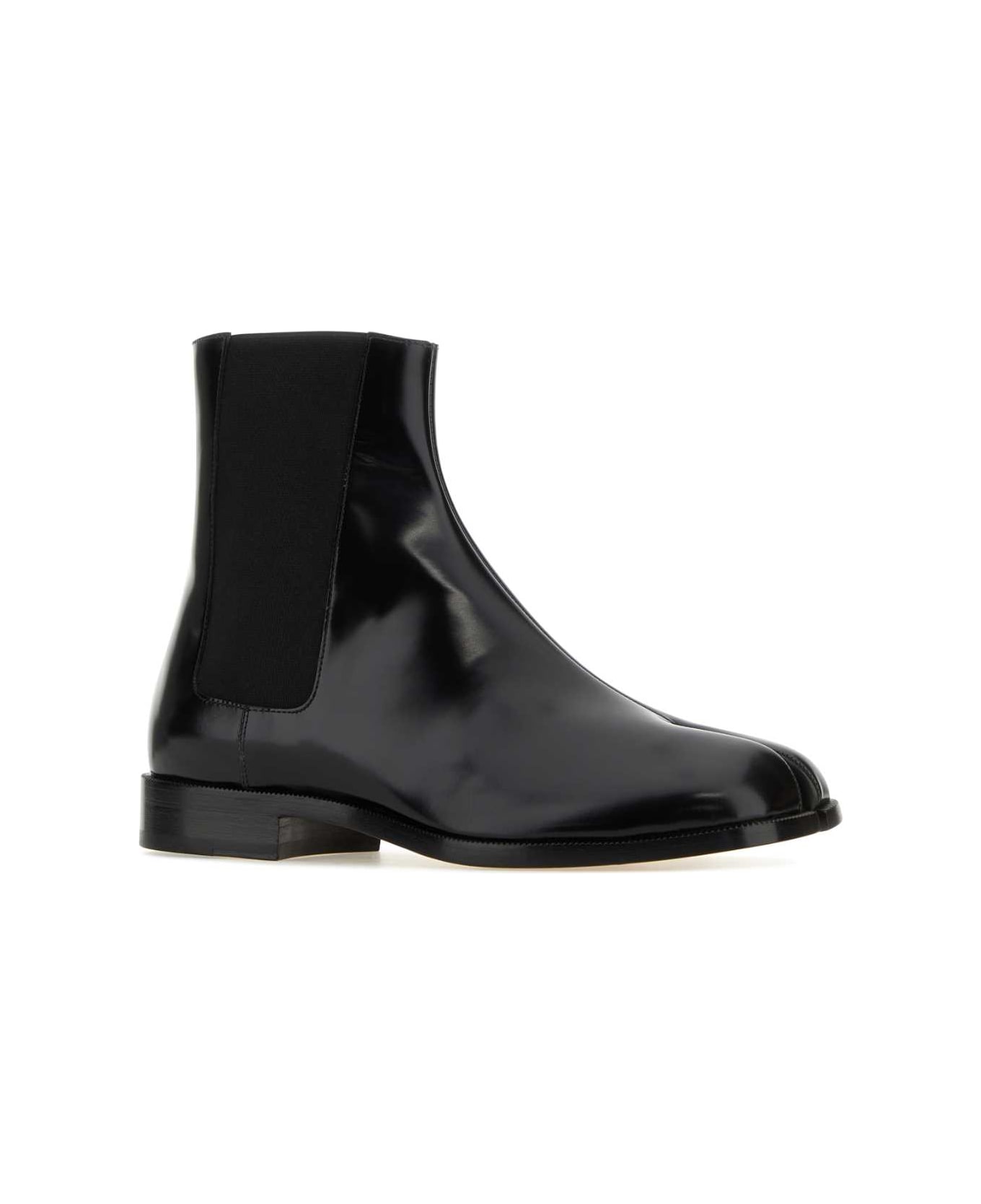 Maison Margiela Black Leather Tabi Ankle Boots - BLACK