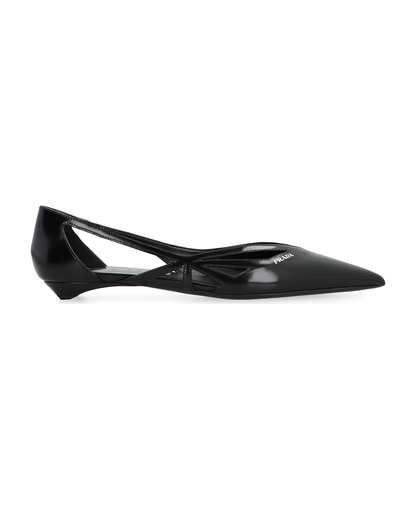 Prada Leather Ballet Flats - black