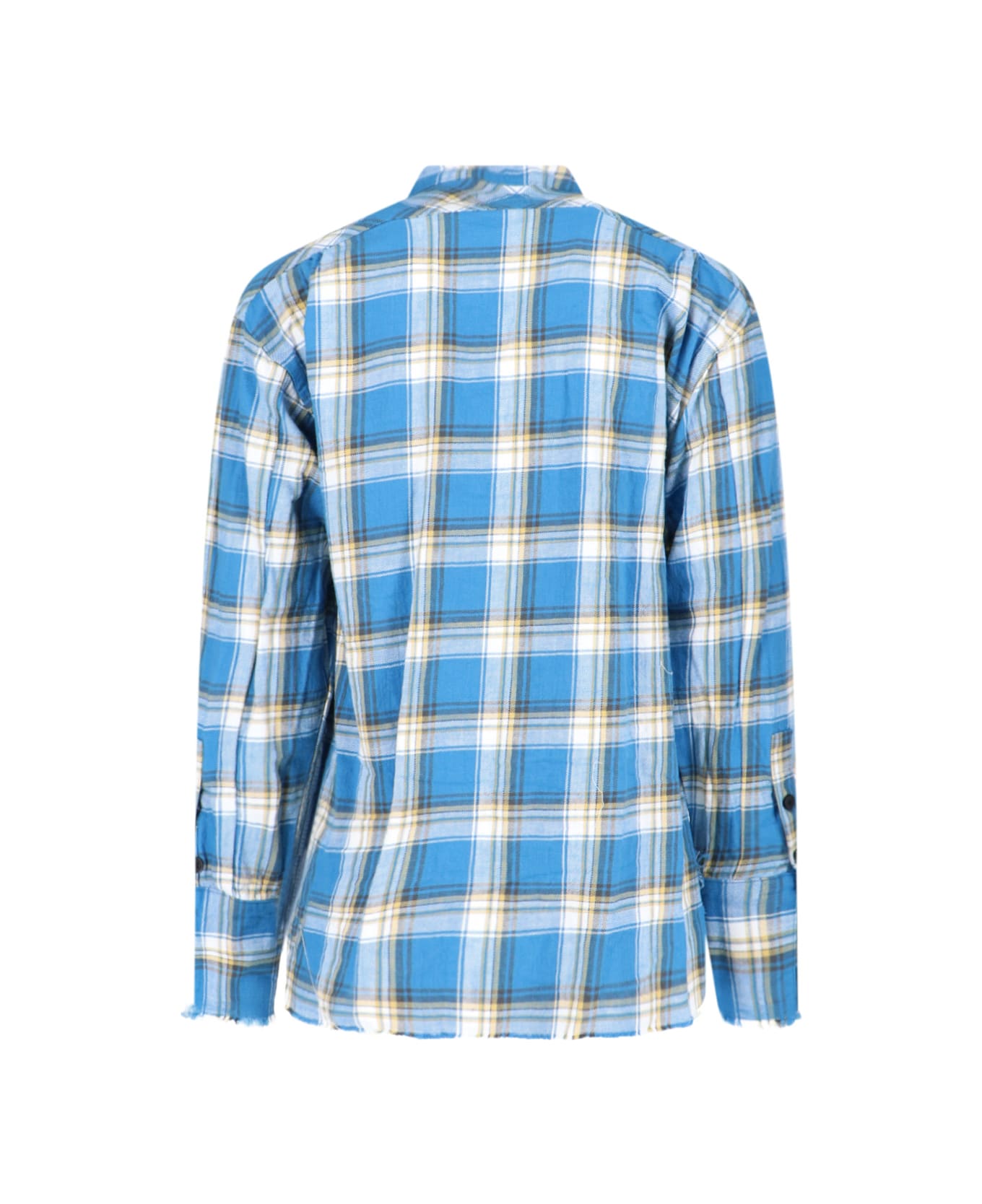 Greg Lauren Check Shirt - Light Blue