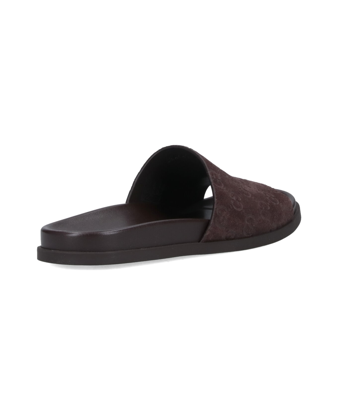 Gucci "gg" Slide Sandals - Brown