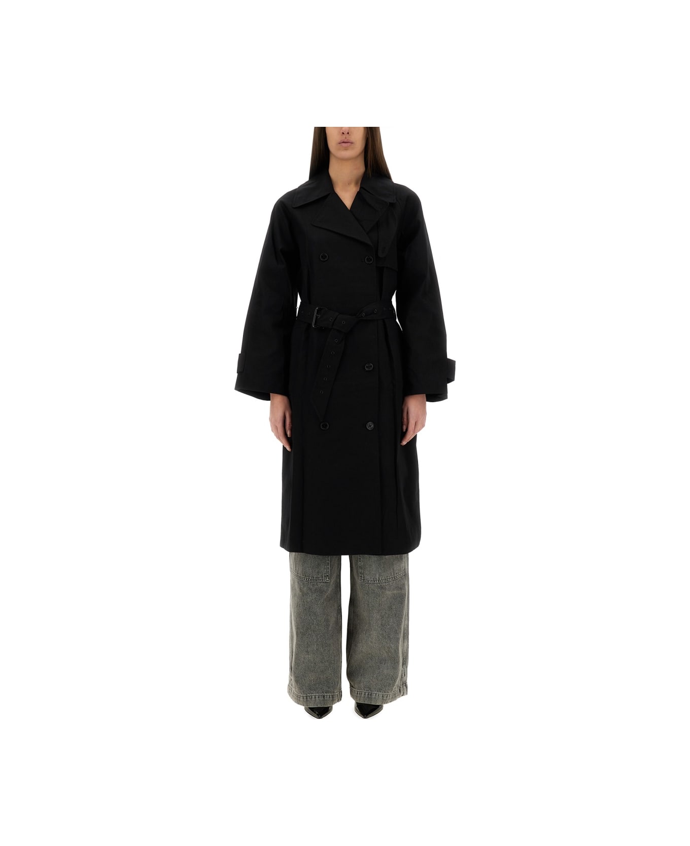 Michael Kors Belted Trench Coat - BLACK