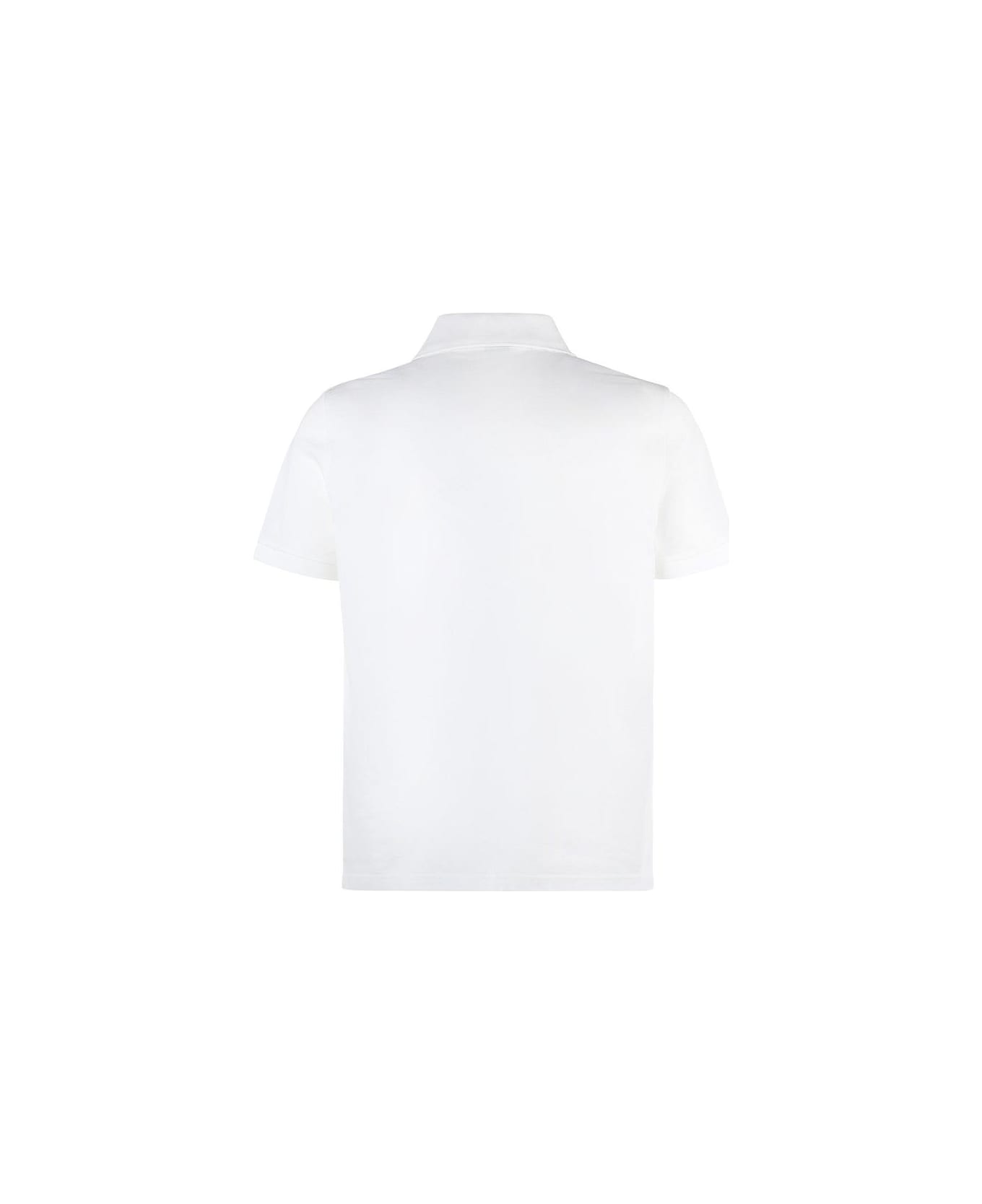 Saint Laurent Buttoned Short-sleeved Polo Shirt - Blanc