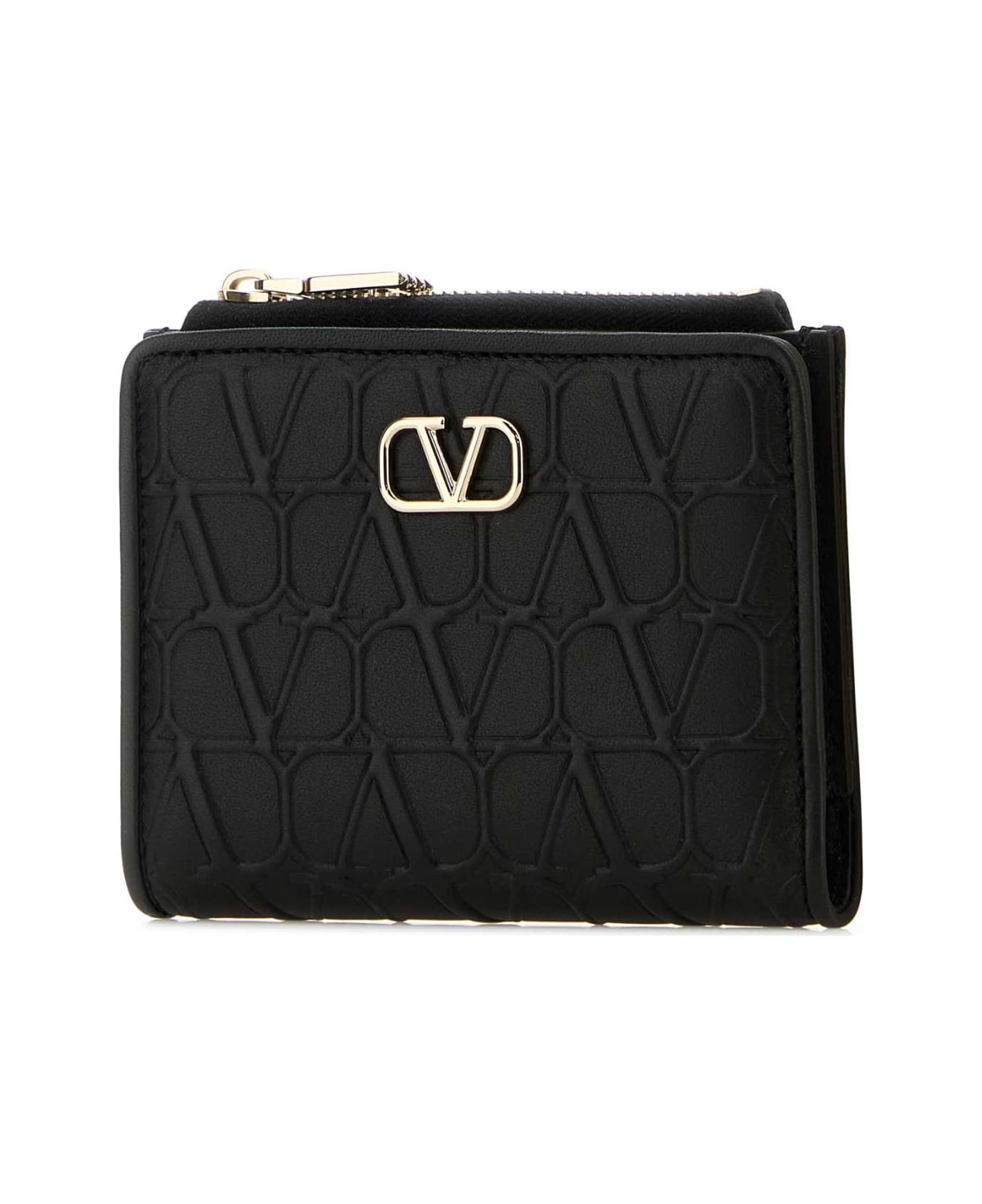 Valentino Garavani Black Leather Wallet - NERO