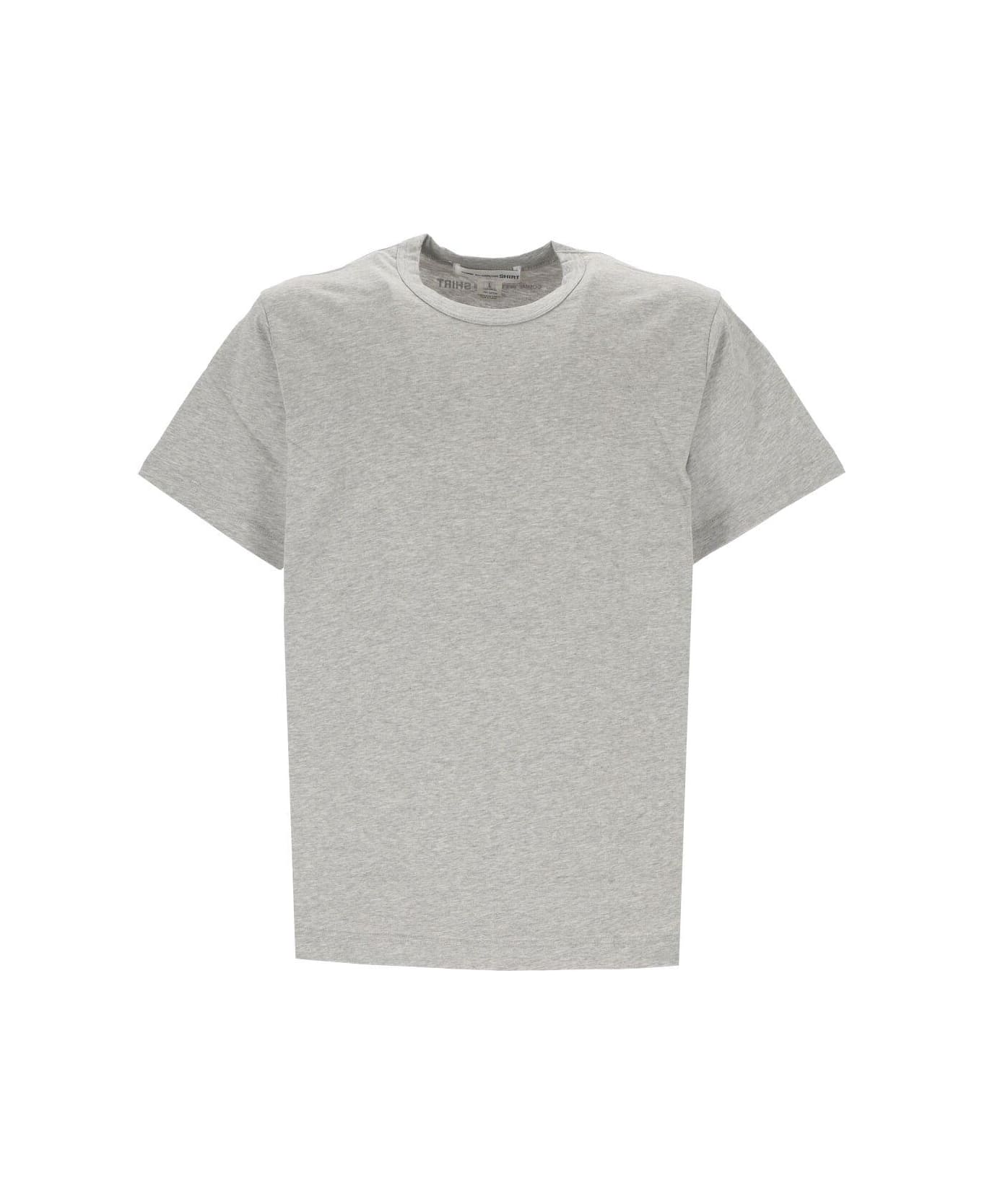 Comme des Garçons Logo Printed Crewneck T-shirt - TOP GREY