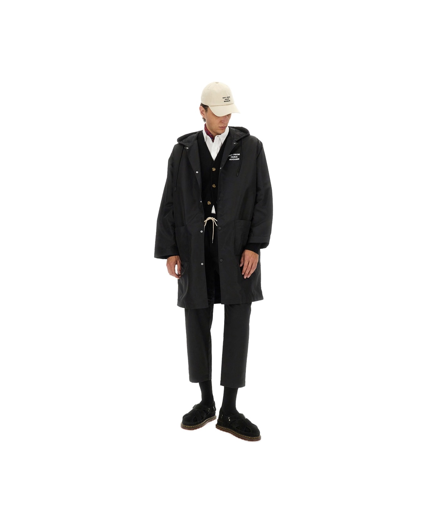 Drôle de Monsieur Hooded Parka - BLACK