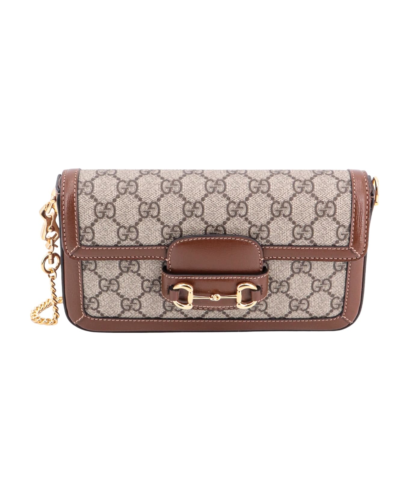 Gucci Gg Supreme Fabric Mini Gucci Horsebit 1955 Handbag - Beige