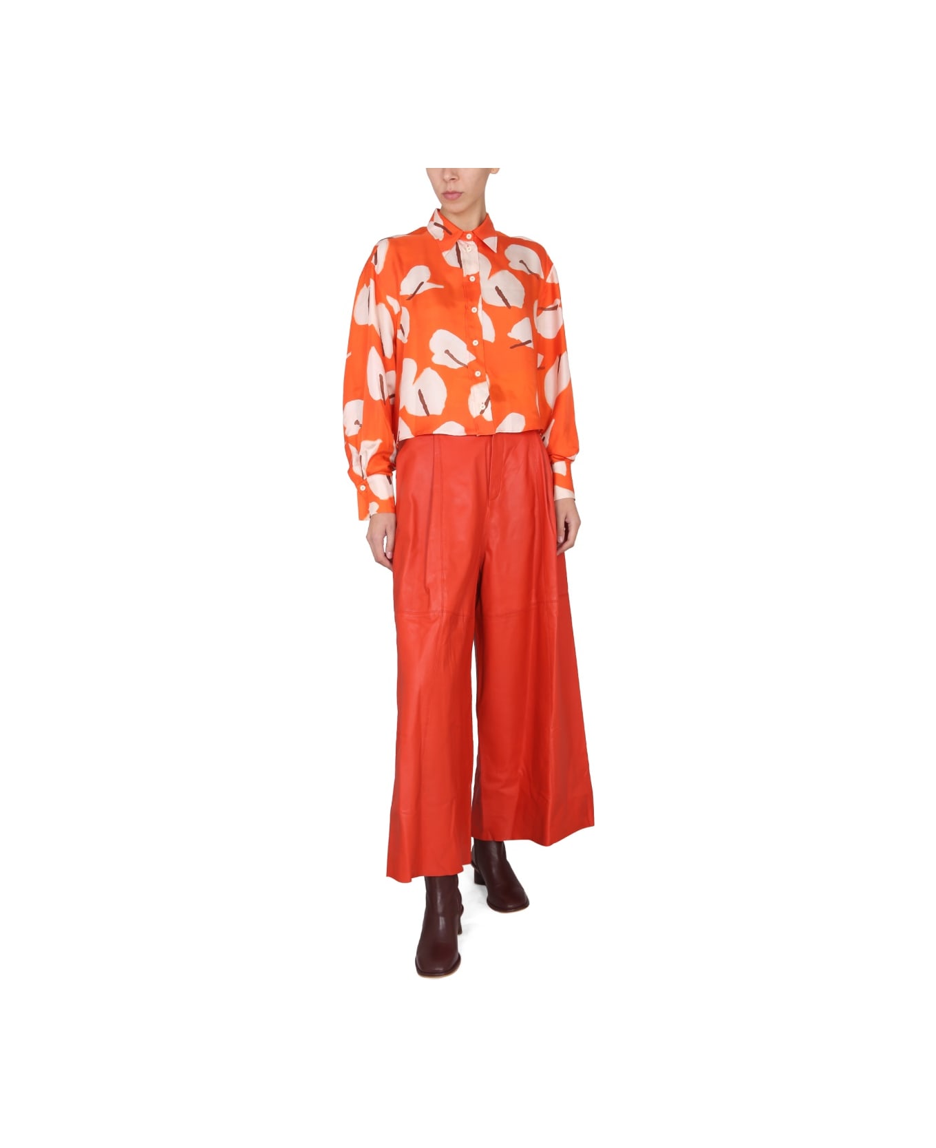 Alysi Wide Pants - RED ボトムス