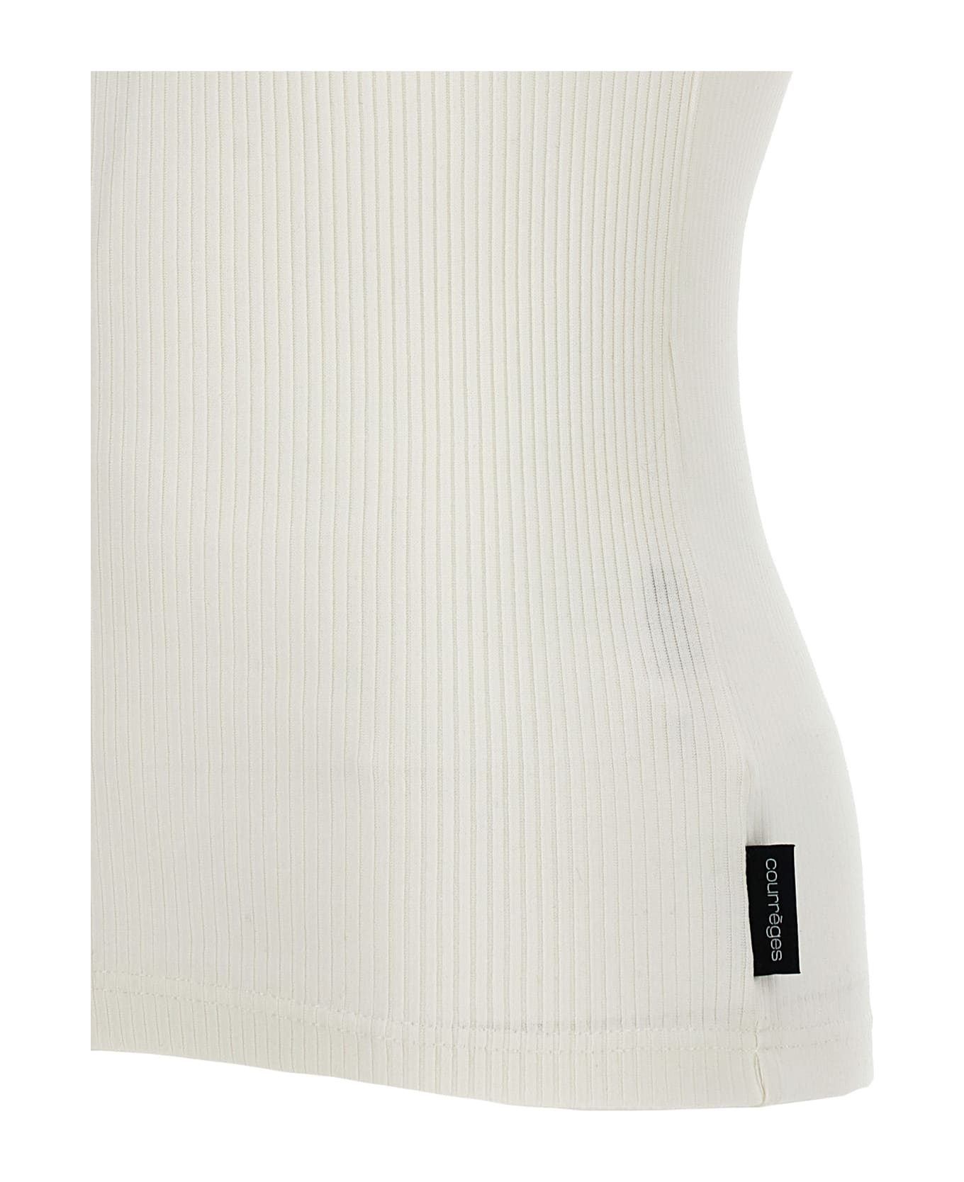 Courrèges 'neckline 90's Ribs' Tank Top - White