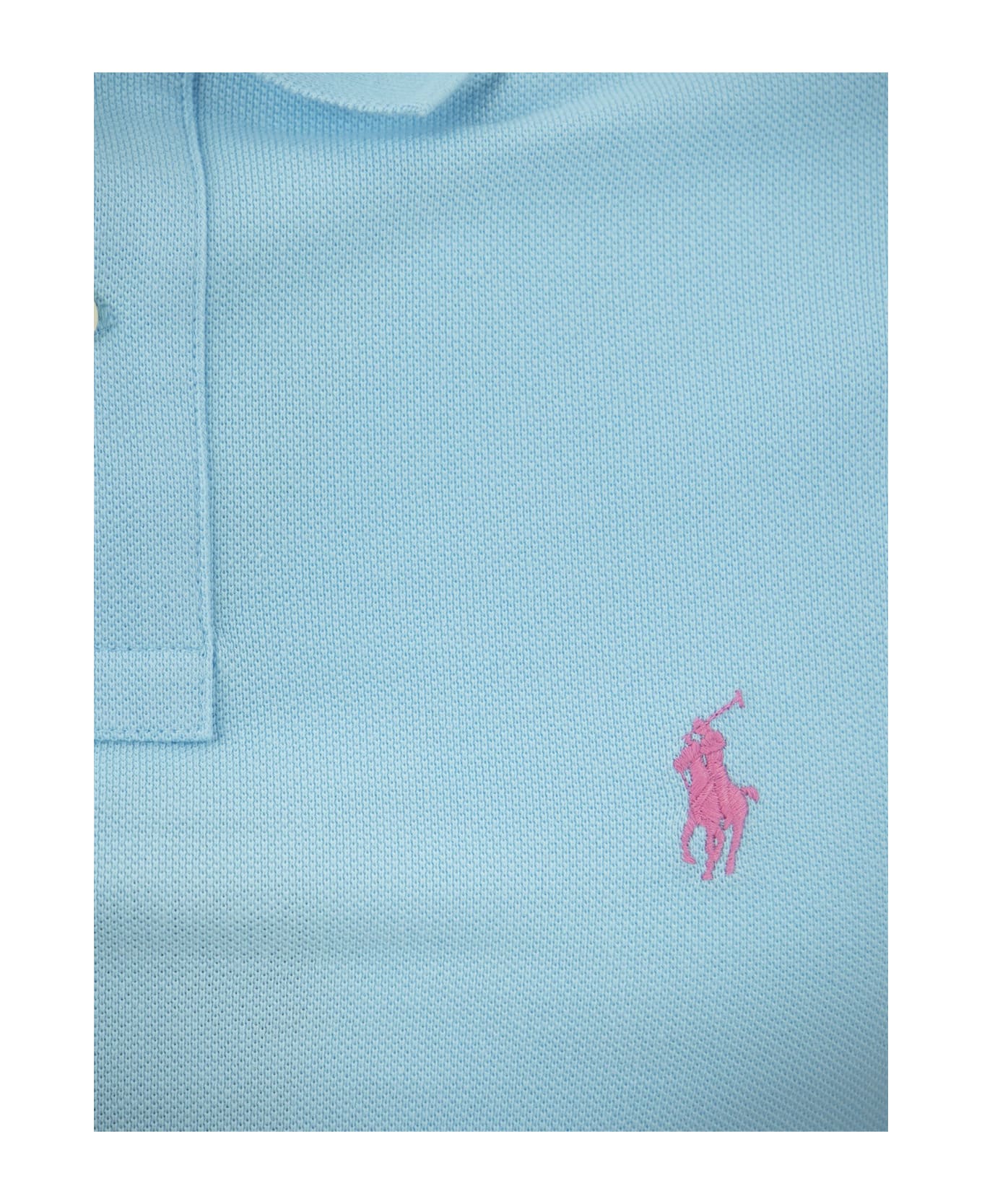 Polo Ralph Lauren Turquoise And Pink Slim-fit Piquet Polo Shirt - Blue