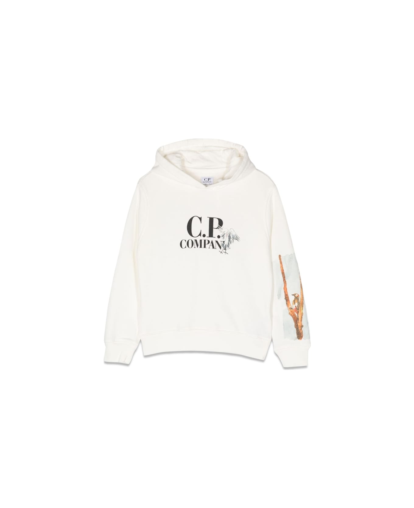 C.P. Company Graphic Logo Hoodie - WHITE