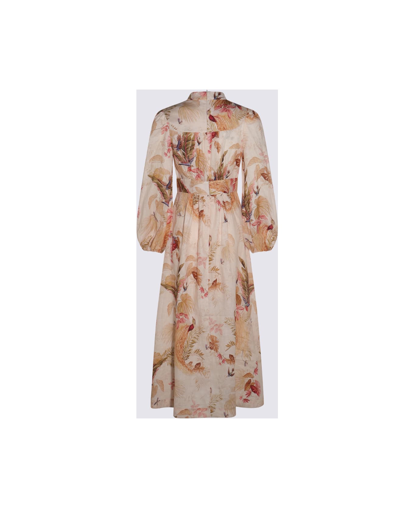 Zimmermann Cream Linen Dress - CREAM PALM FLORAL