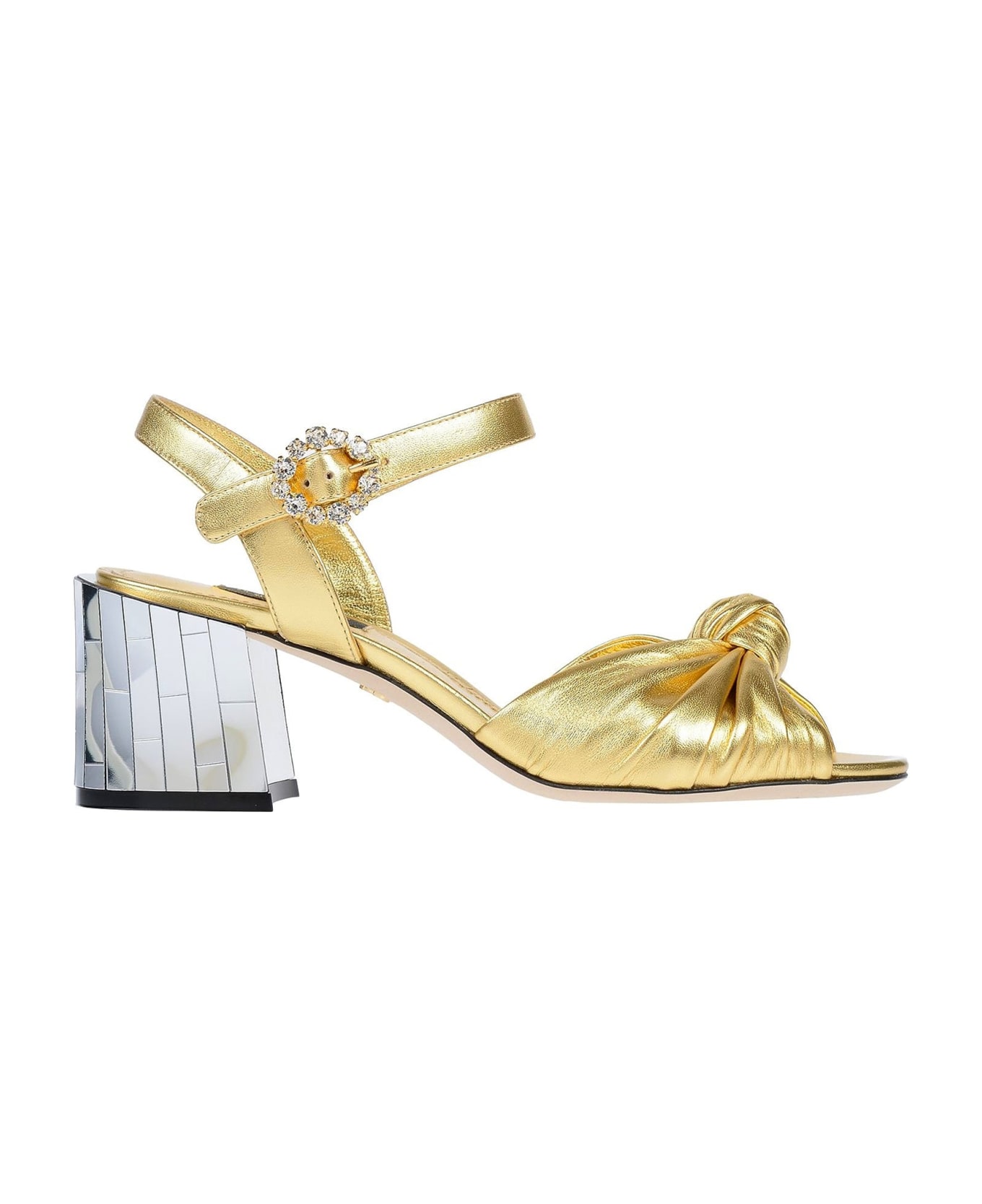 Dolce & Gabbana Keira Leather Sandals - Gold