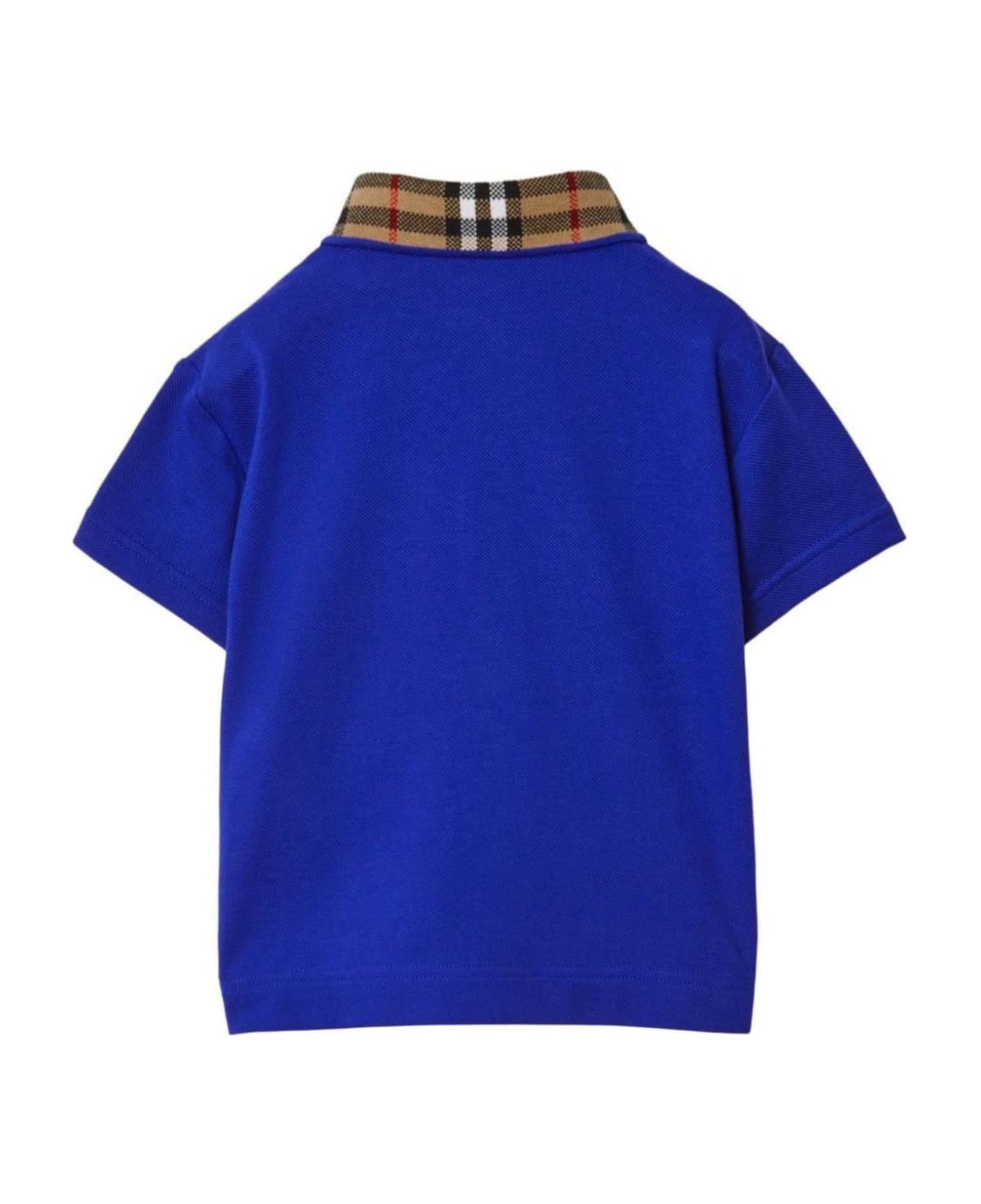 Burberry Blue Cotton Polo Boys Shirt - Blu