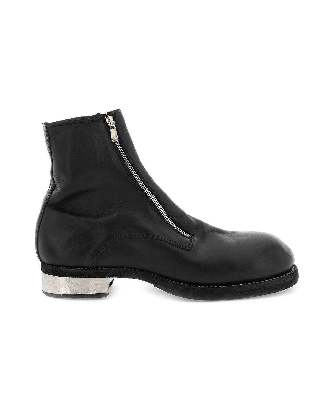 Guidi Leather Double-zip Ankle Boots - BLACK (Black)