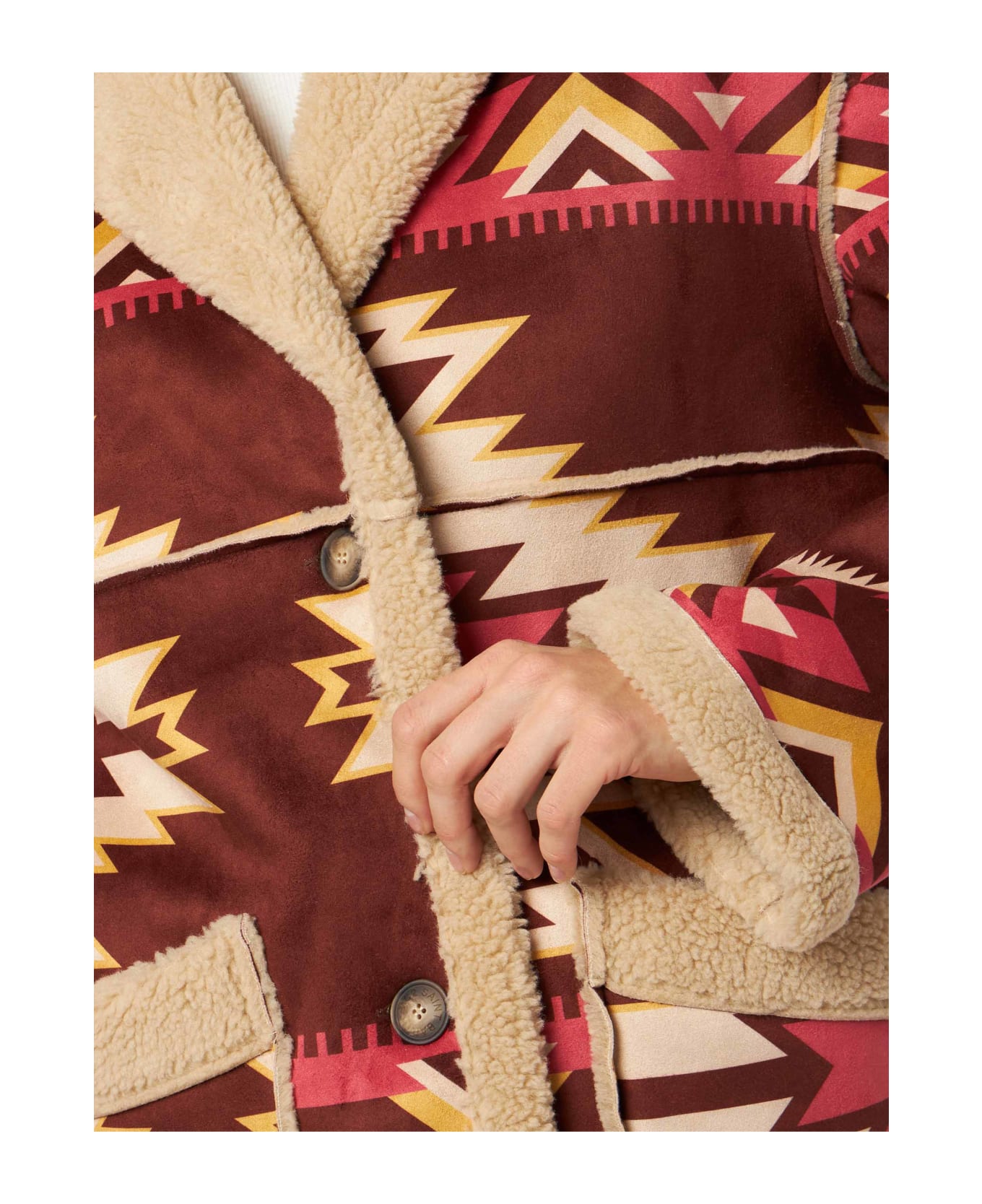 MC2 Saint Barth Woman Reversible Shearling Jacket - MULTICOLOR