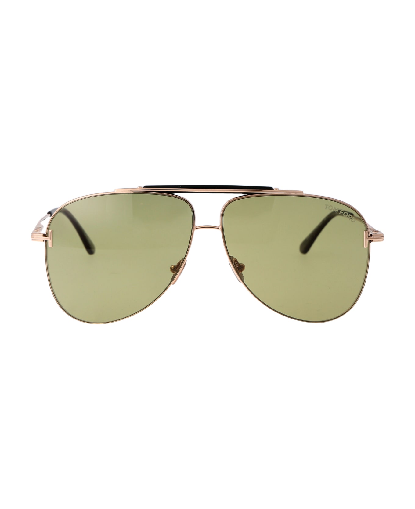 Tom Ford Eyewear Brady Sunglasses - 28N Oro Rosé Lucido / Verde サングラス