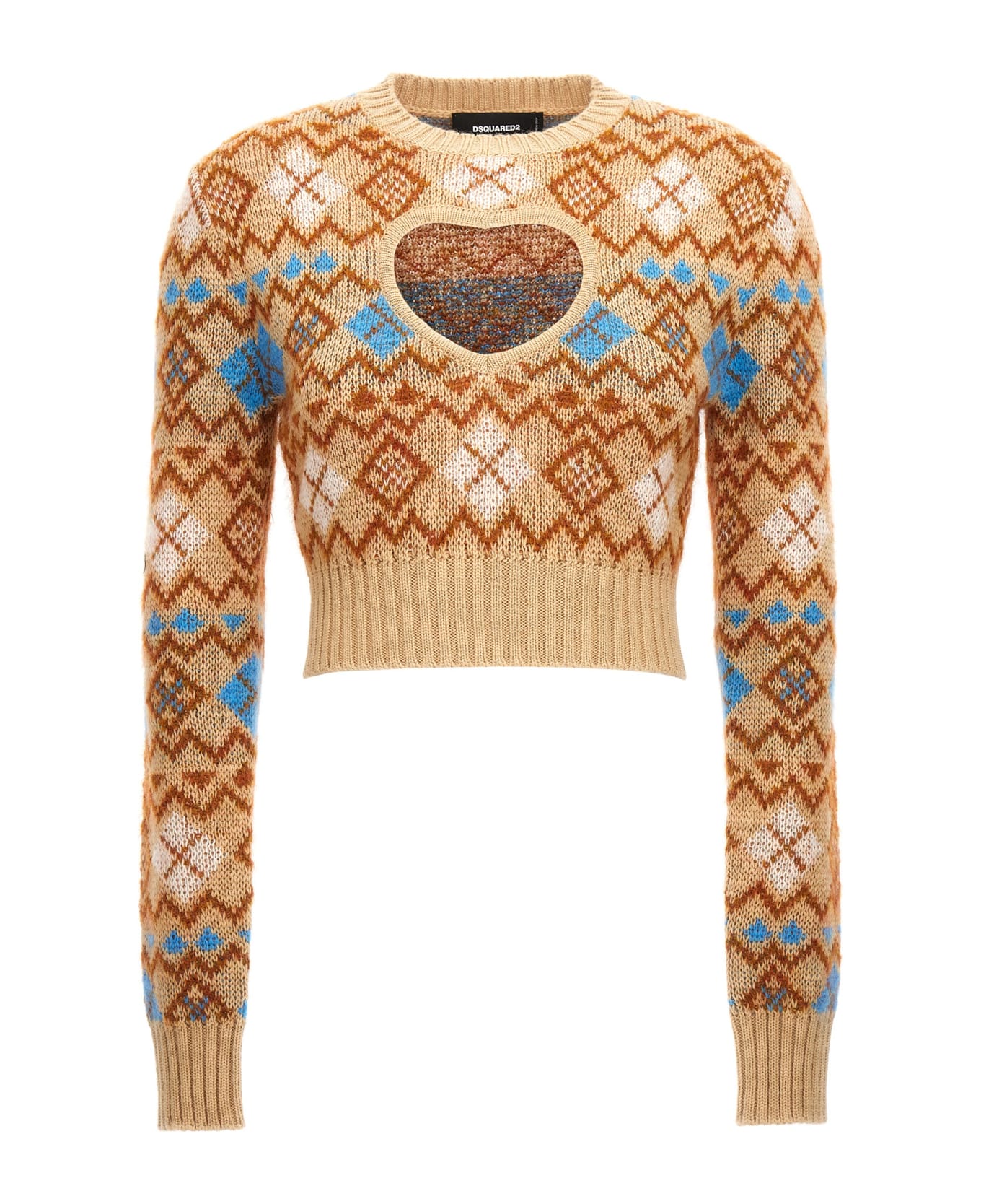 Dsquared2 Heart Vintage Shetland Sweater - Beige ニットウェア