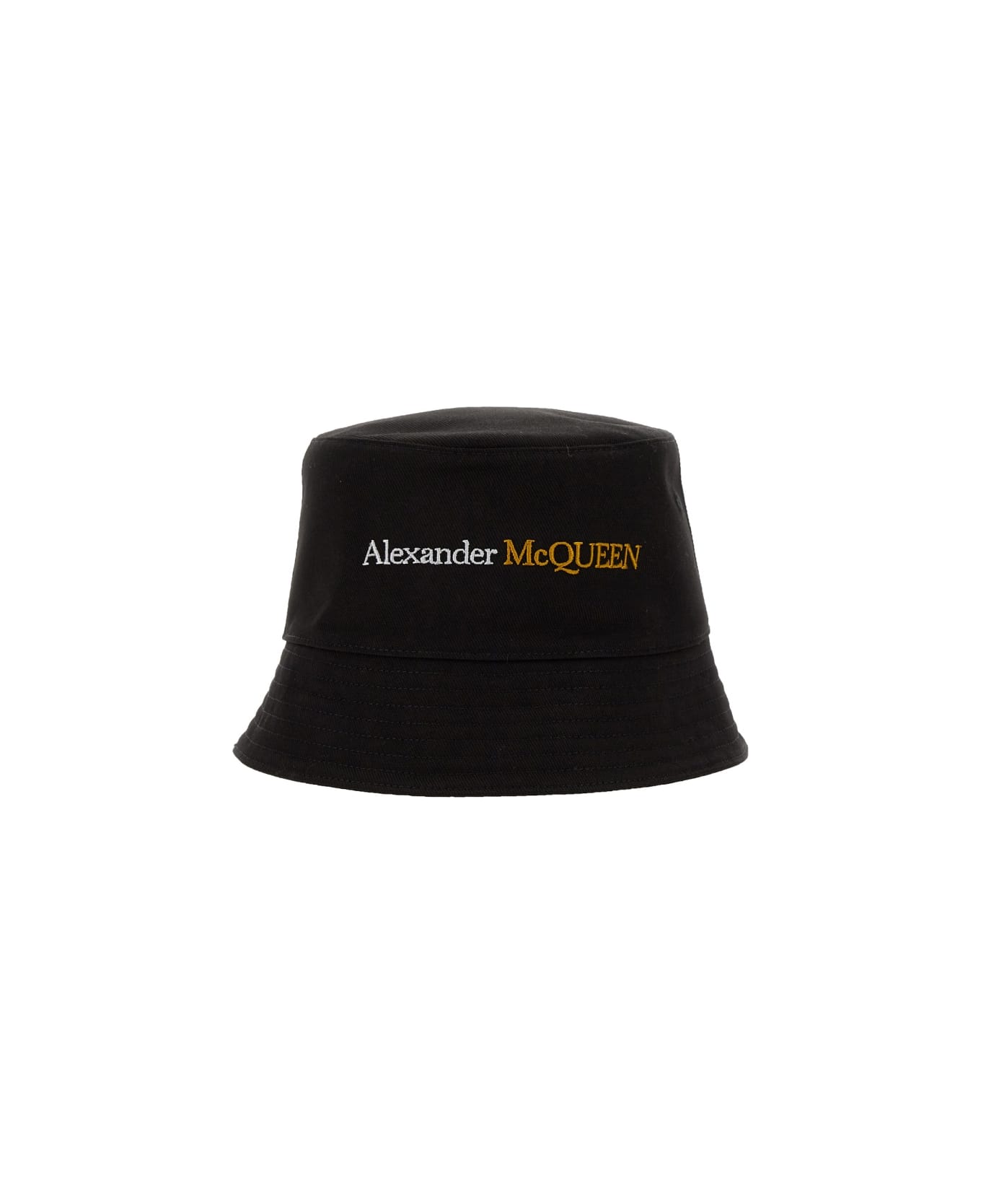 Alexander McQueen Bucket Hat With Logo - BLACK