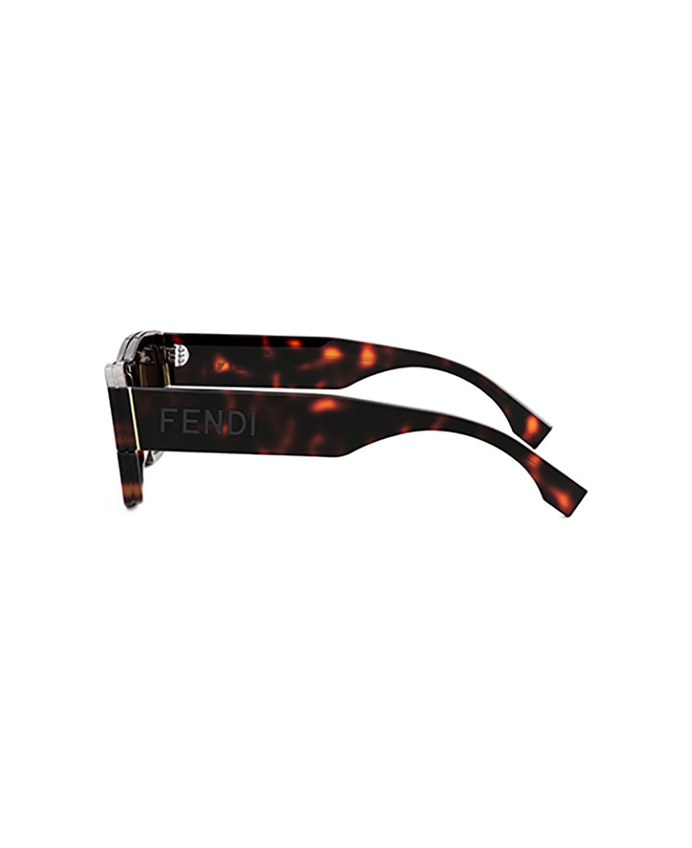 Fendi Eyewear Rectangular Frame Sunglasses - Havana/Marrone