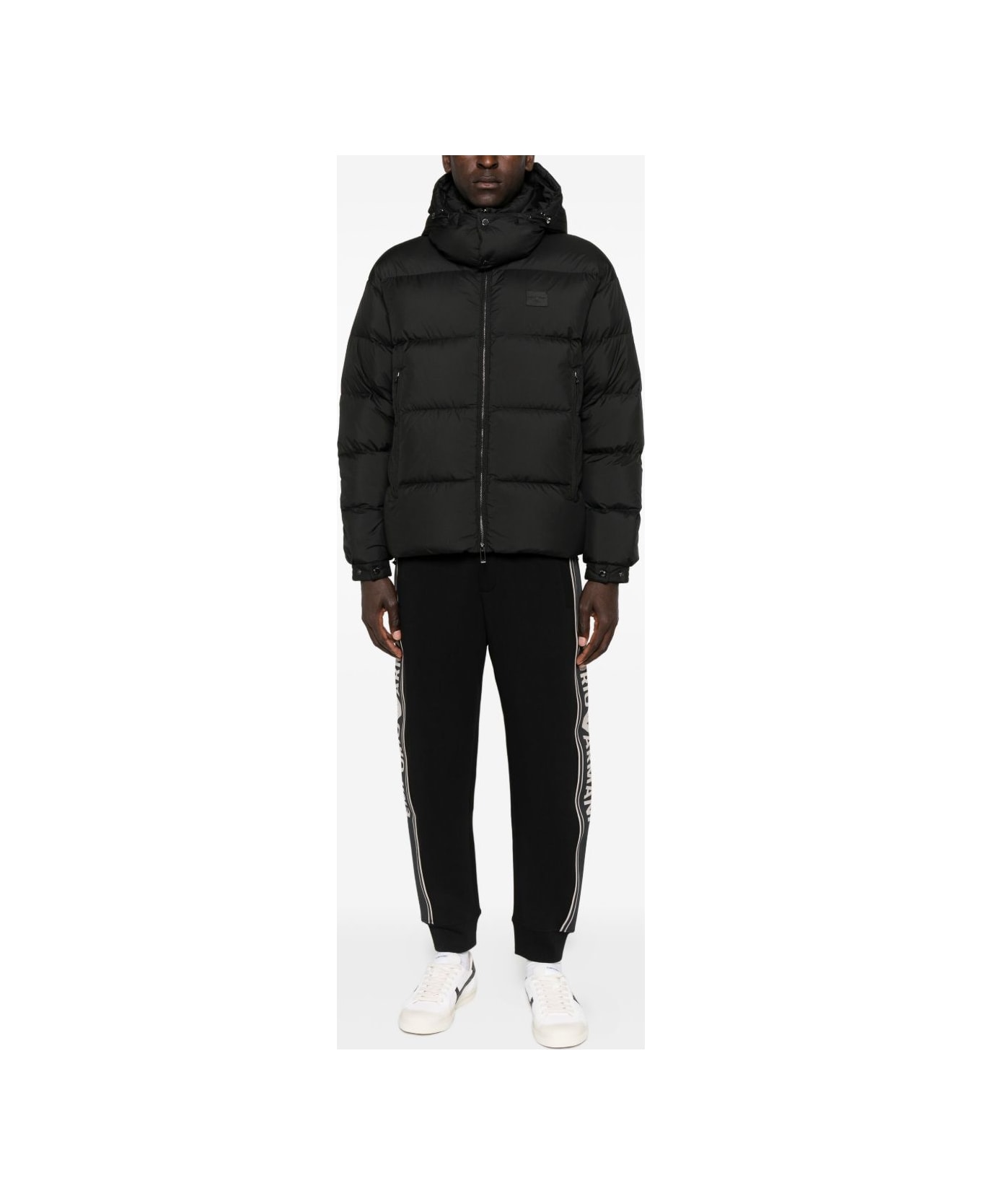 Emporio Armani Nylon Short Down Jacket - Black