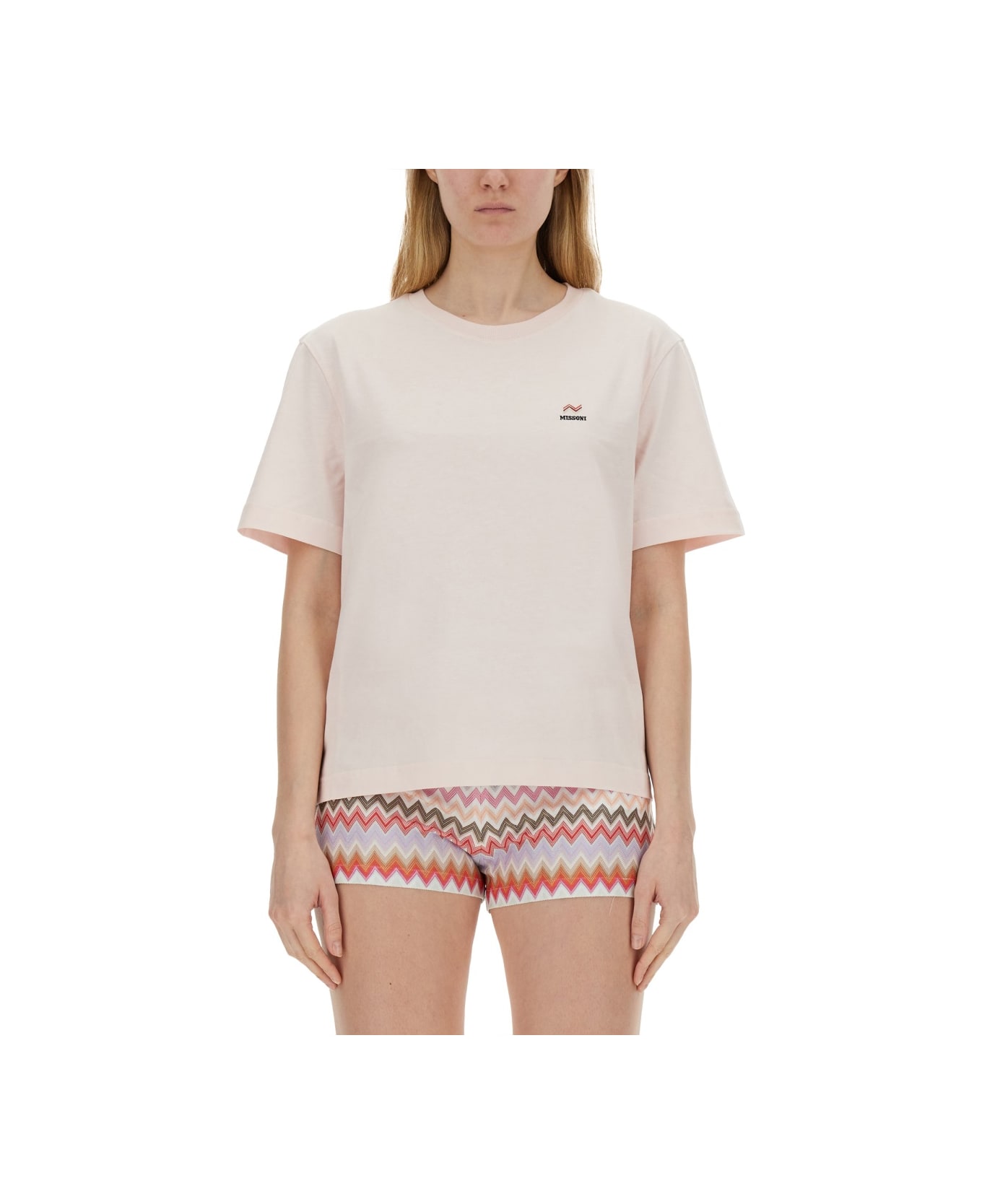 Missoni T-shirt With Logo - PINK Tシャツ