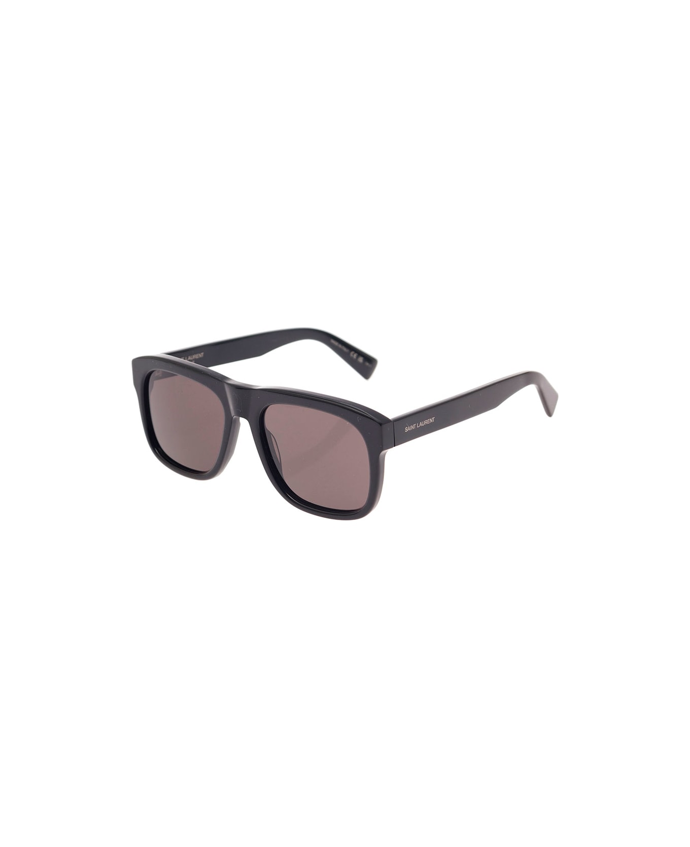 Saint Laurent 'sl 558' Black Square Sunglasses With Engraved Logo In Acetate Woman - Black
