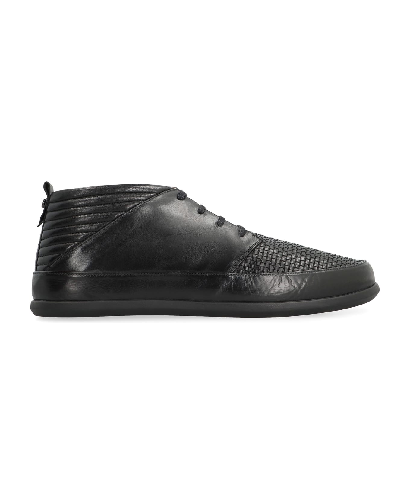 Volta Leather Mid-top Sneakers - black