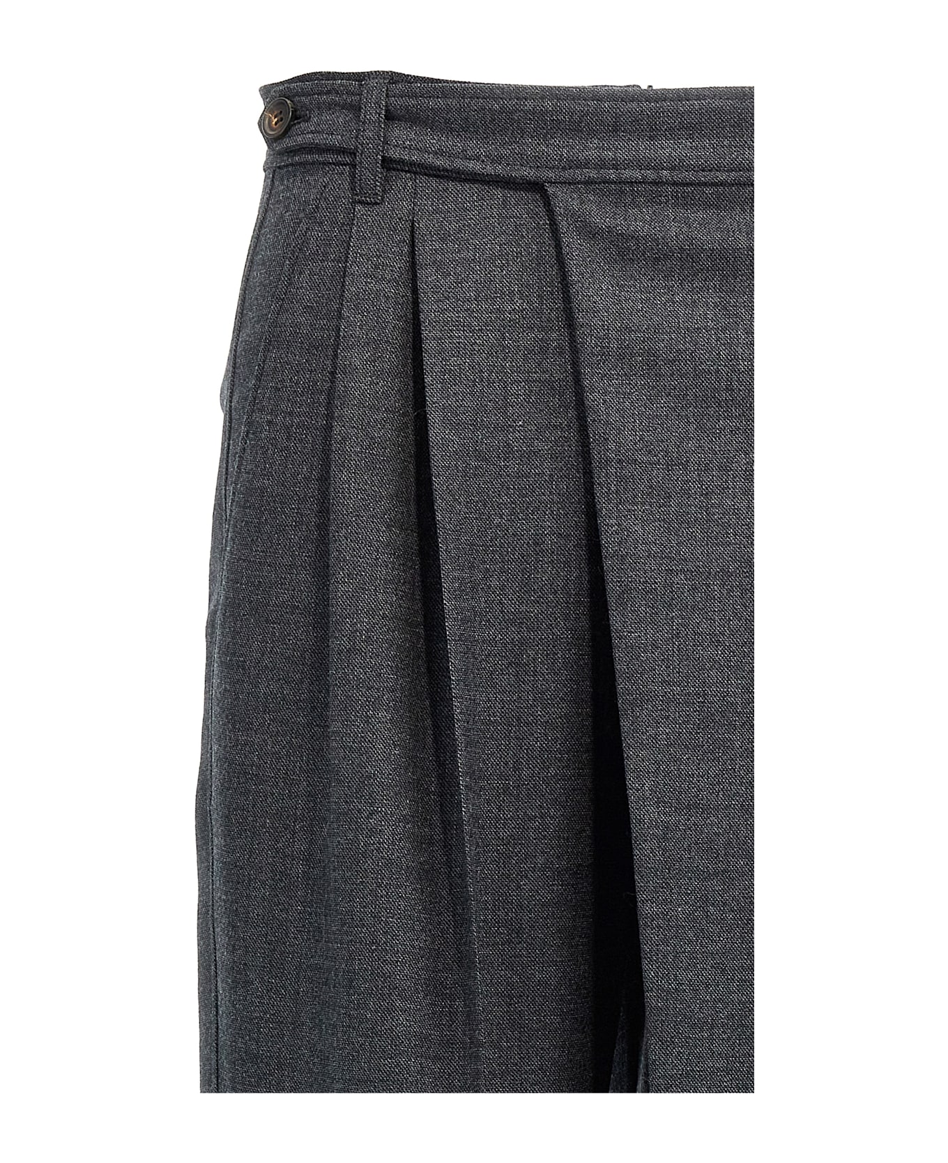 Brunello Cucinelli Loose Wrapped Pants - Gray