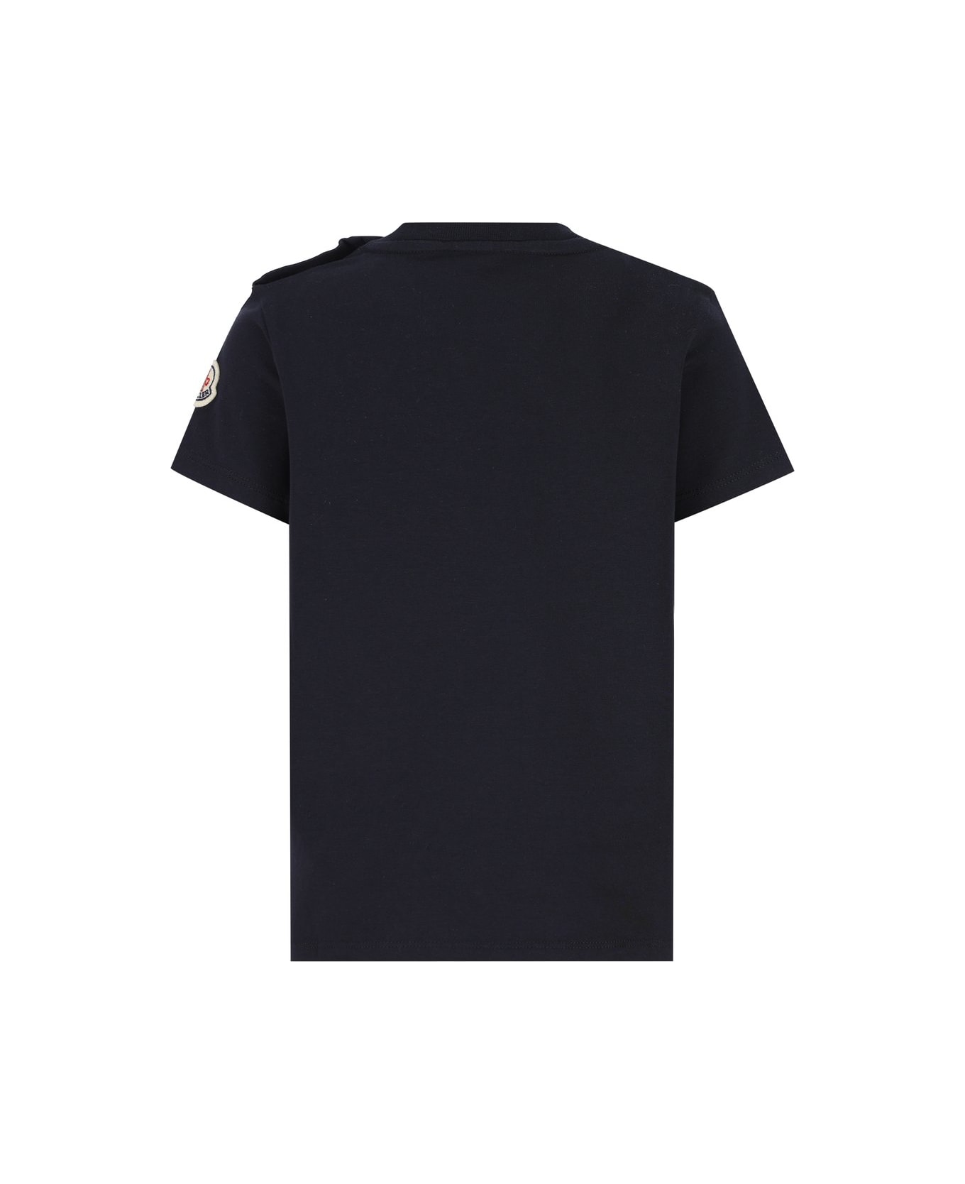 Moncler Logo Flocked Crewneck T-shirt