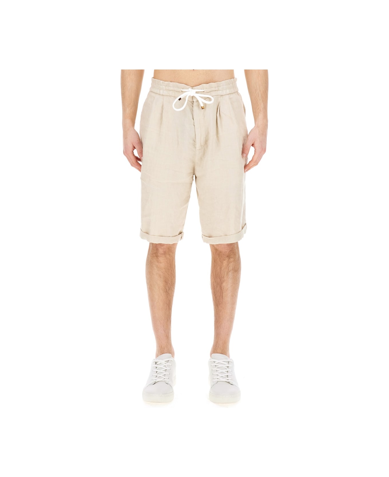 Brunello Cucinelli Linen Bermuda Shorts - IVORY