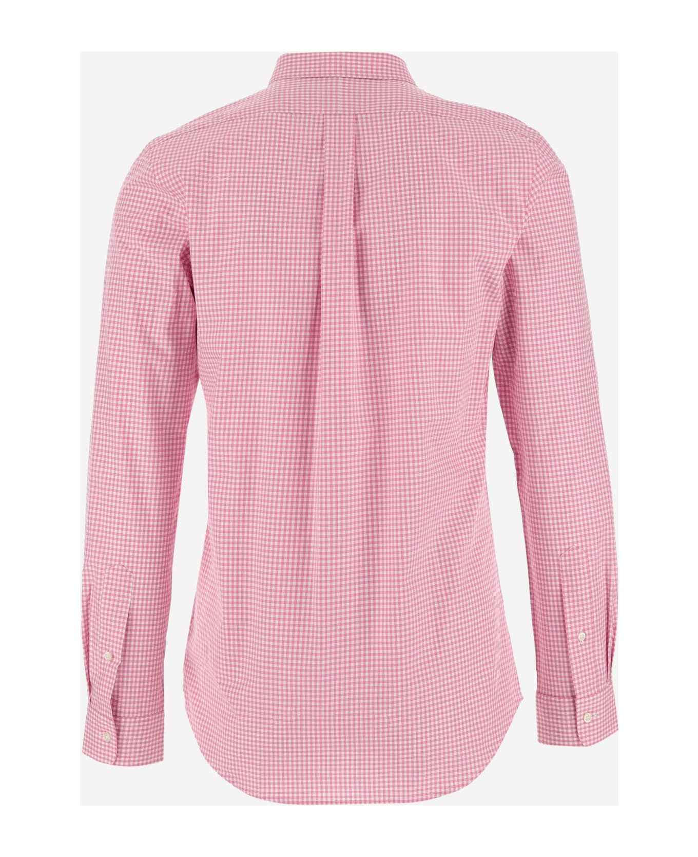 Ralph Lauren Stretch Cotton Shirt With Plaid Pattern - Pink