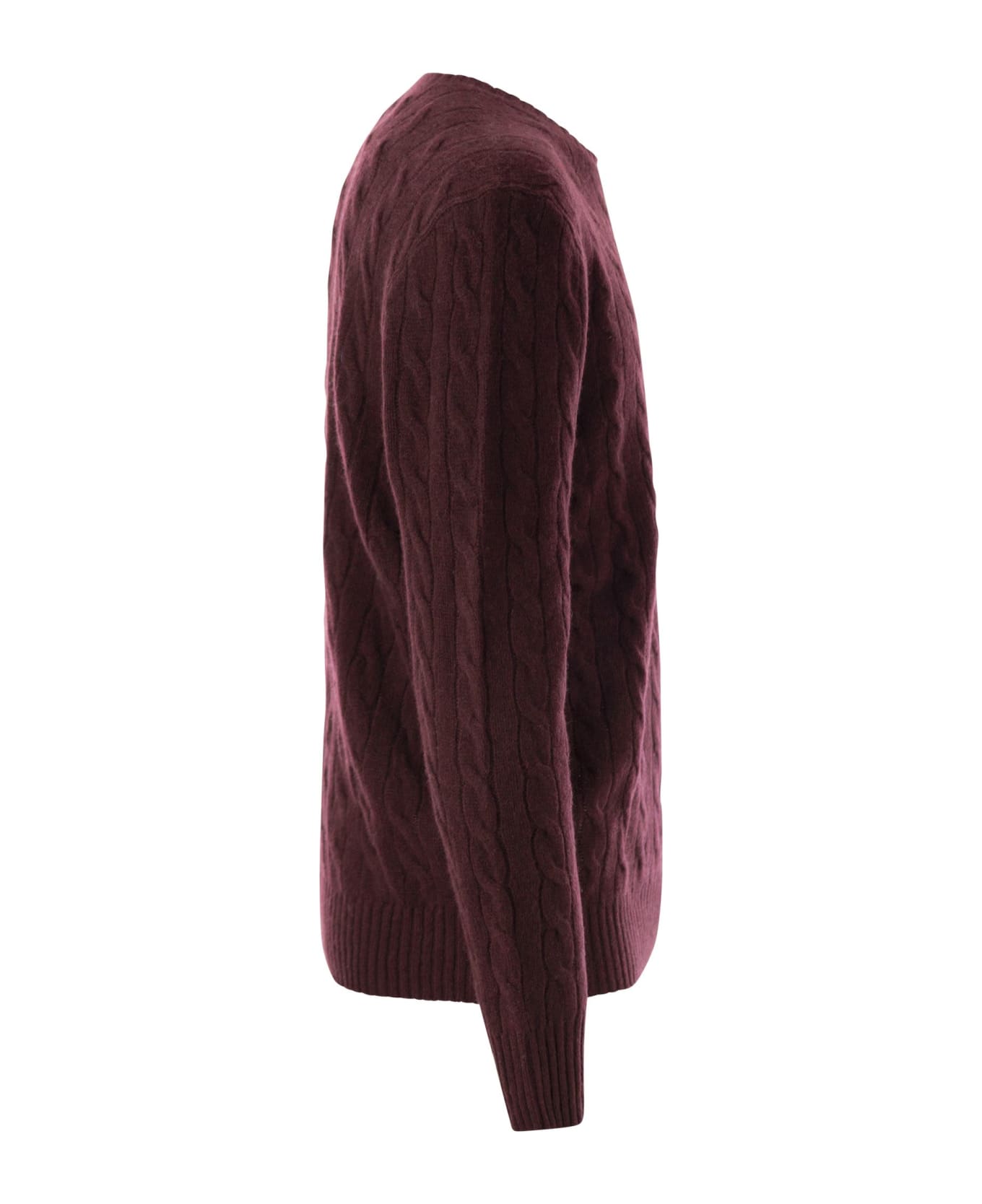 Polo Ralph Lauren Wool And Cashmere Cable-knit Sweater - Burgundy